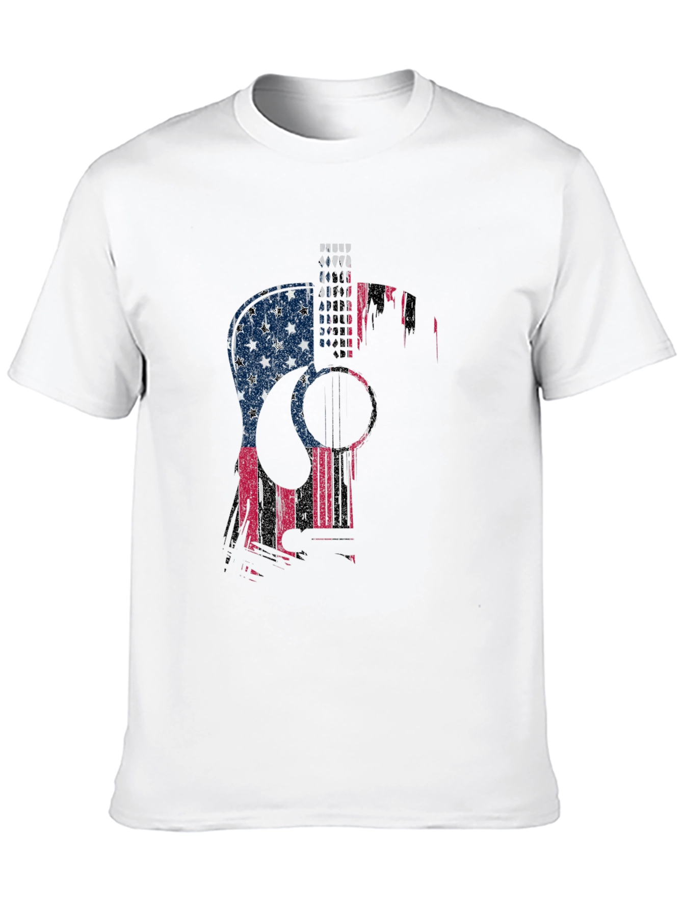 American Flag Guitar Graphic T-Shirt