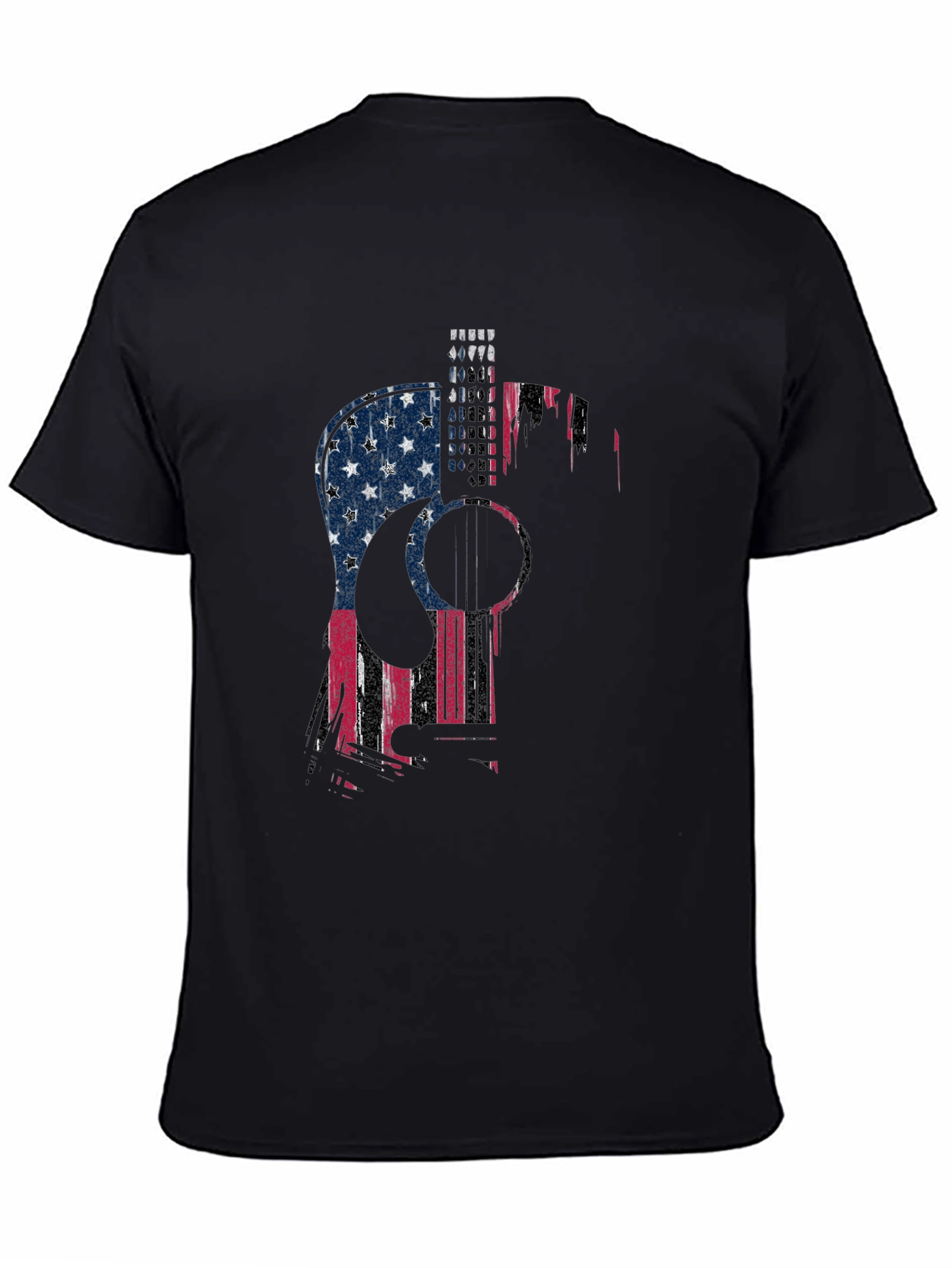 American Flag Guitar Graphic T-Shirt
