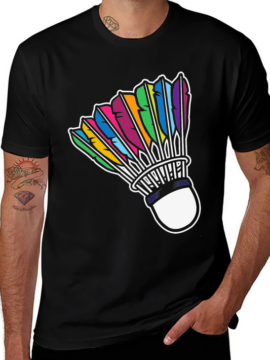 Colorful Badminton Shuttlecock Graphic Tee