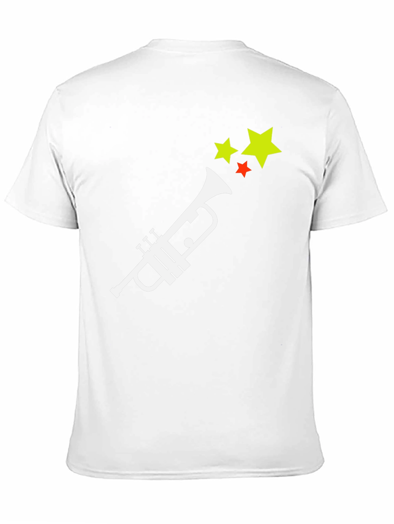 Trumpet and Stars Graphic Tee - Black Cotton