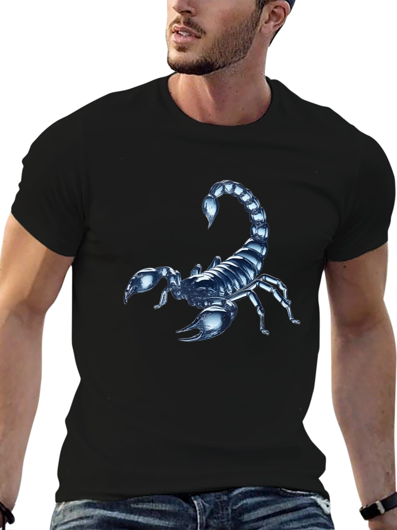 Scorpion Graphic Print Crew Neck T-Shirt