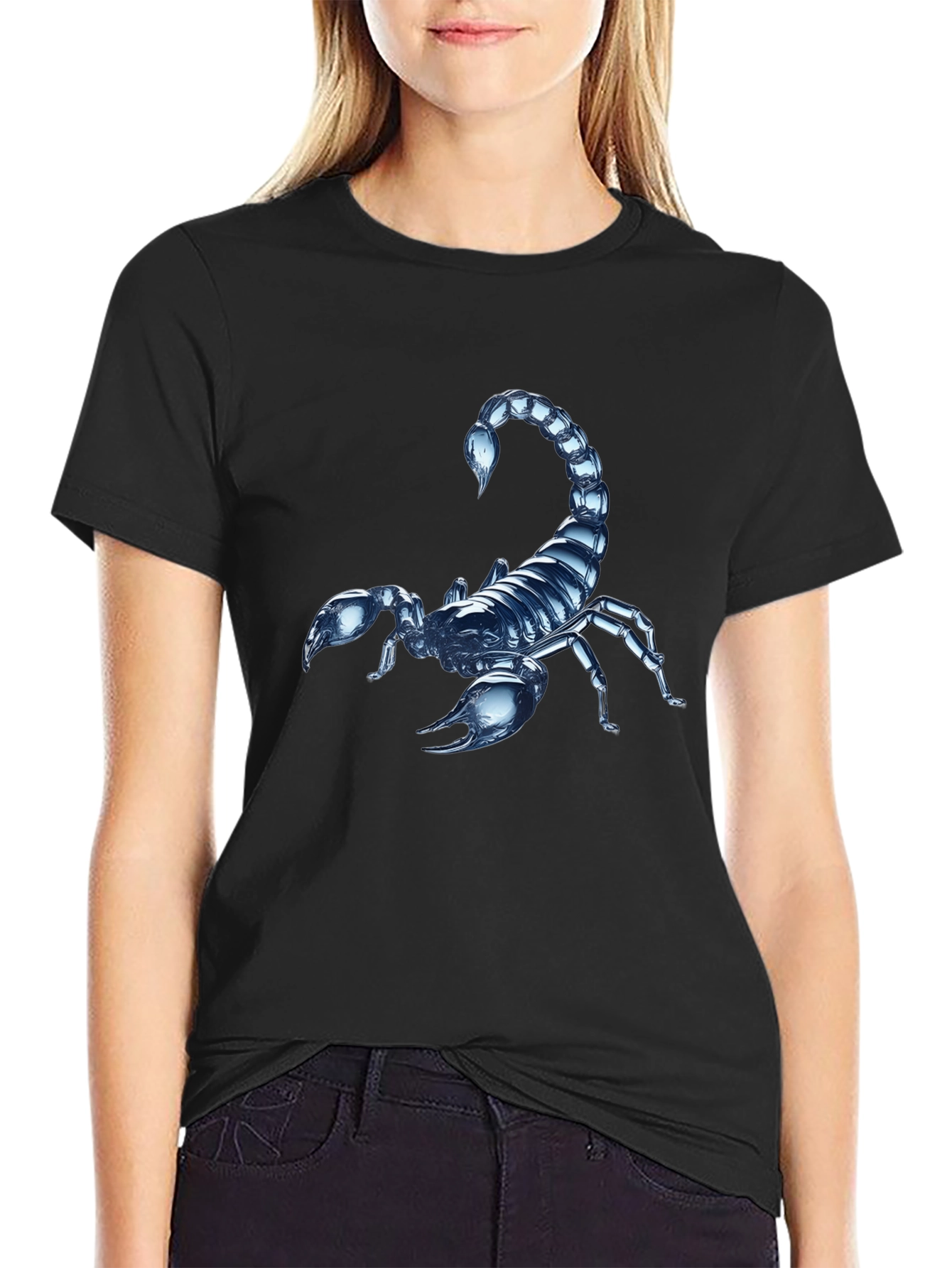 Scorpion Graphic Print Crew Neck T-Shirt