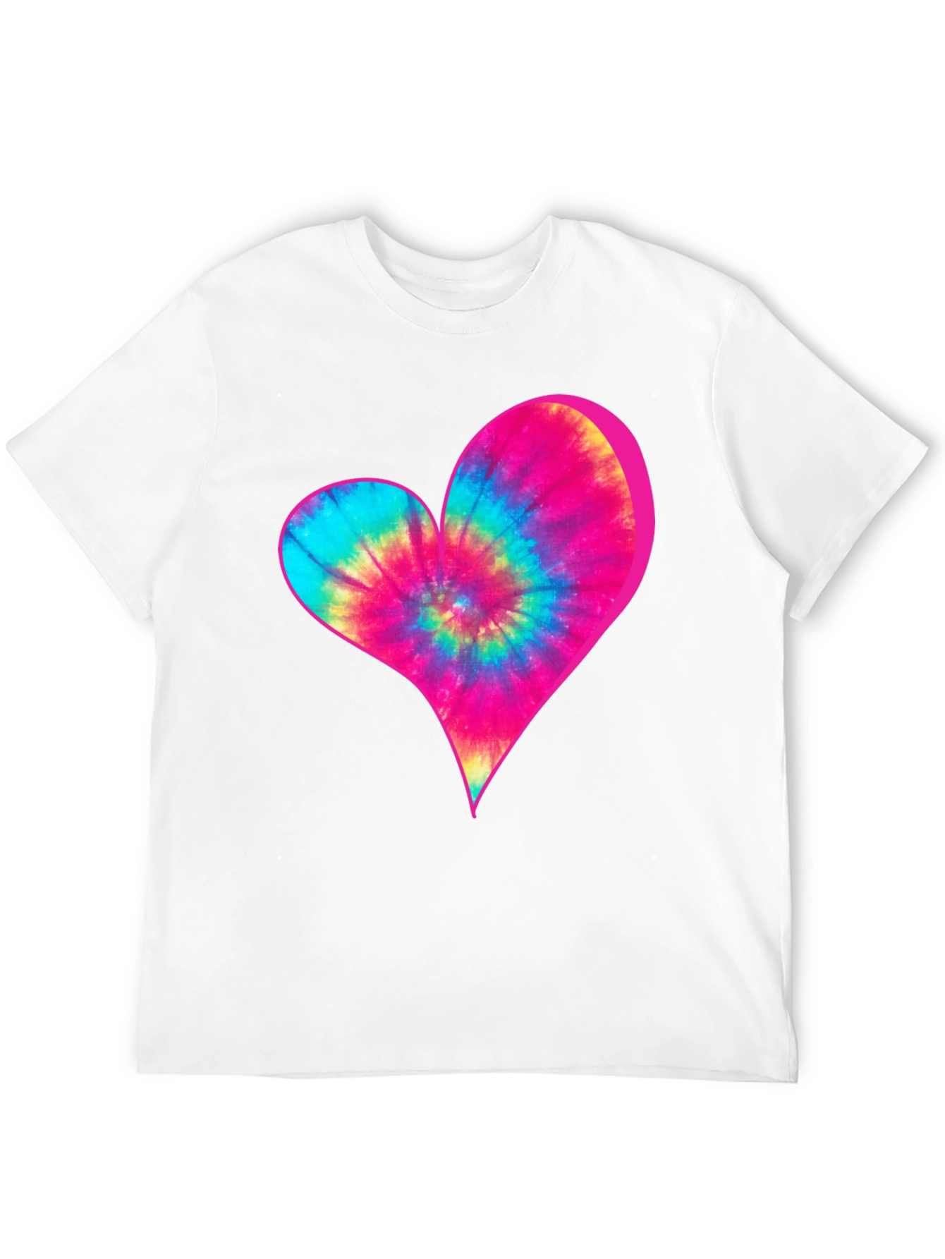 Tie-Dye Heart Graphic Black T-Shirt