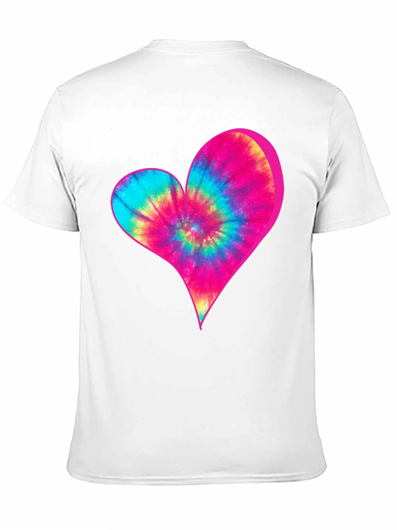 Tie-Dye Heart Graphic Black T-Shirt