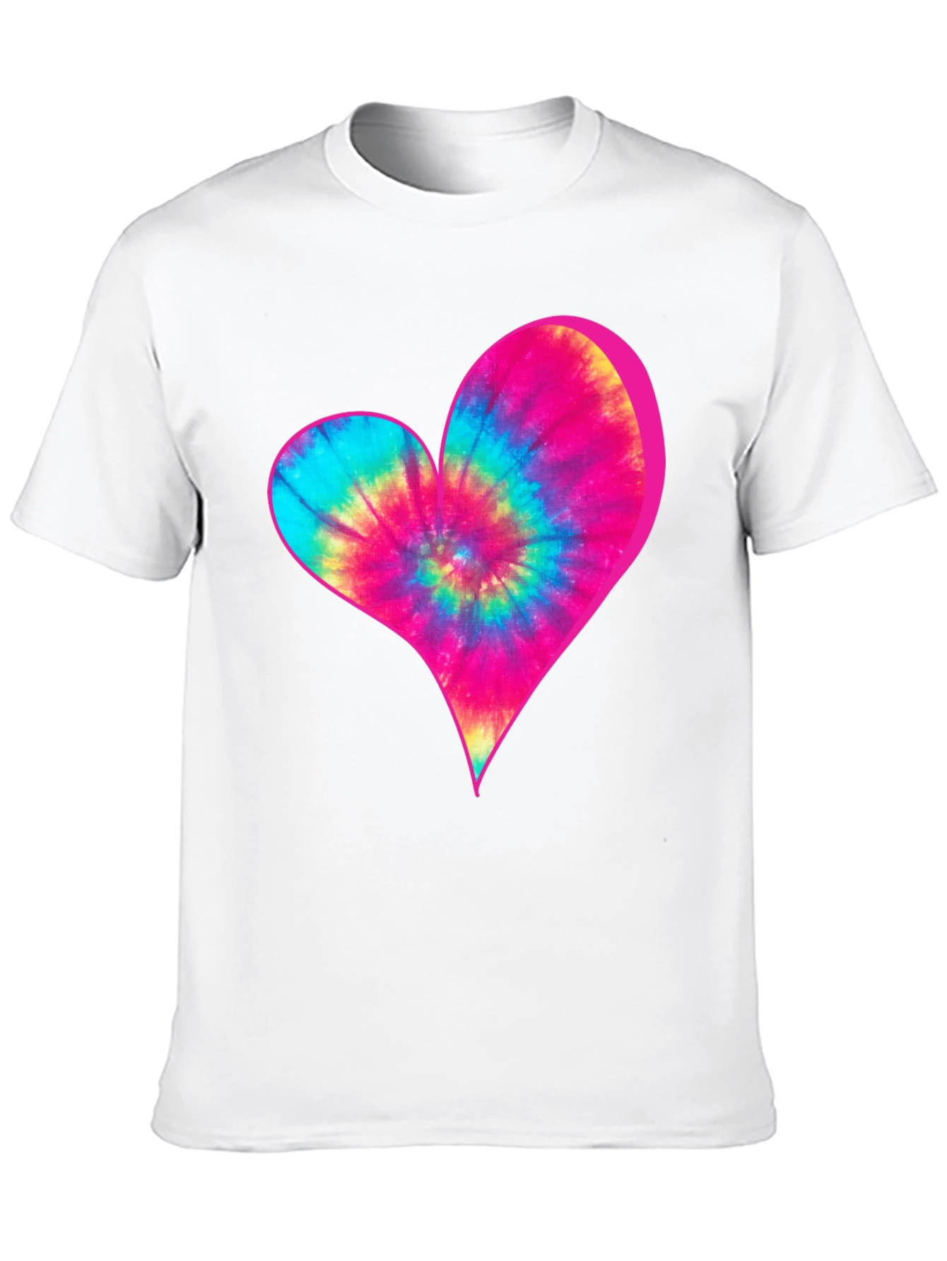 Tie-Dye Heart Graphic Black T-Shirt