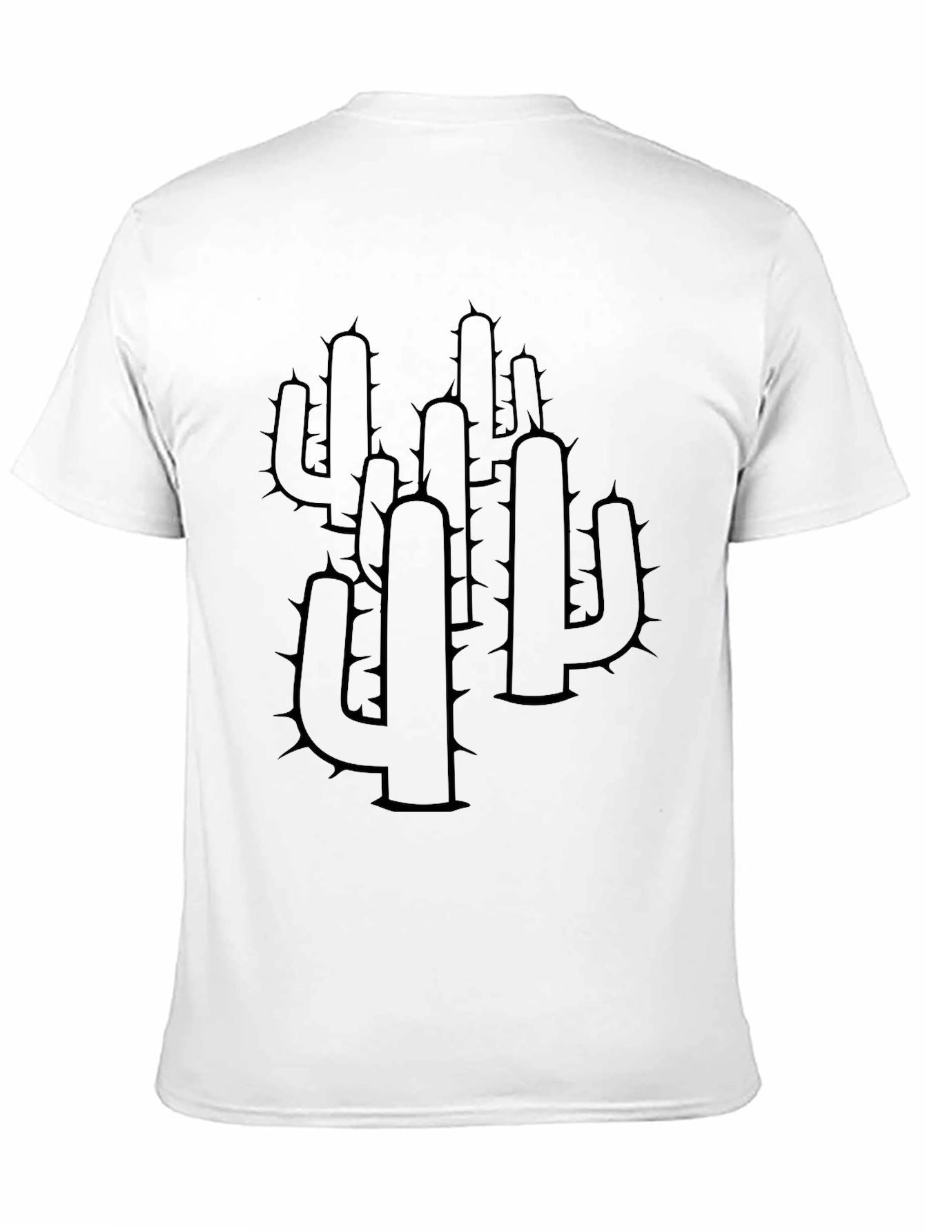 Cactus Print T-Shirt - Classic Black Cotton Tee