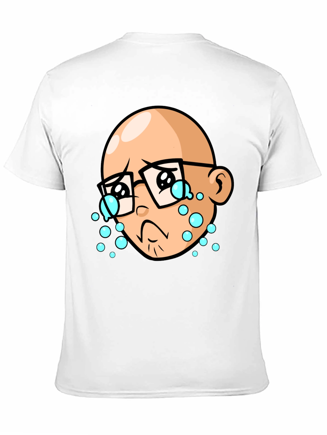 Crying Cartoon Man Black T-Shirt