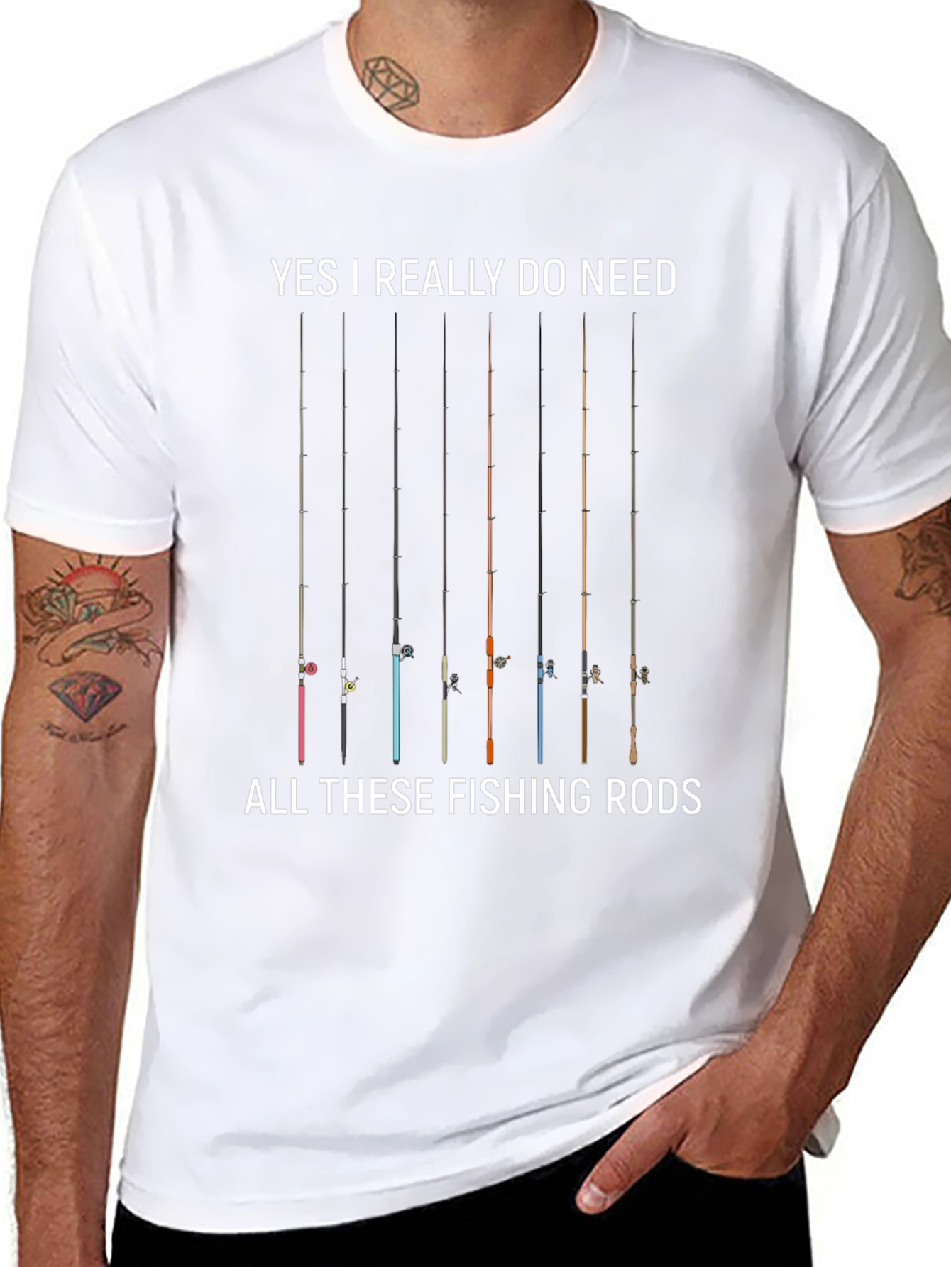 Fishing Rods Graphic Tee - Yes I Need All