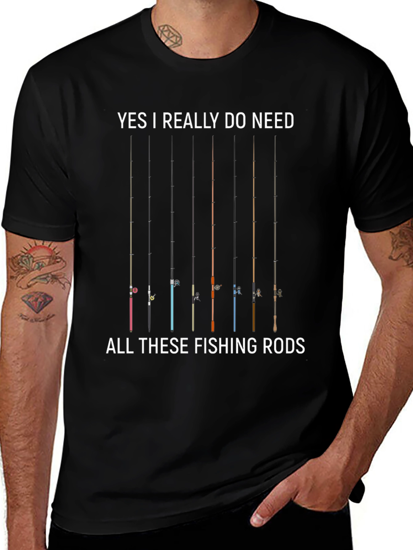 Fishing Rods Graphic Tee - Yes I Need All