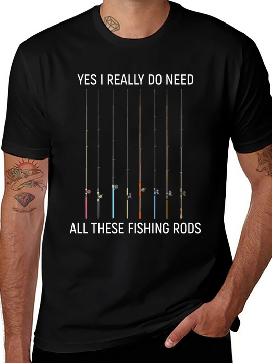 Fishing Rods Graphic Tee - Yes I Need All