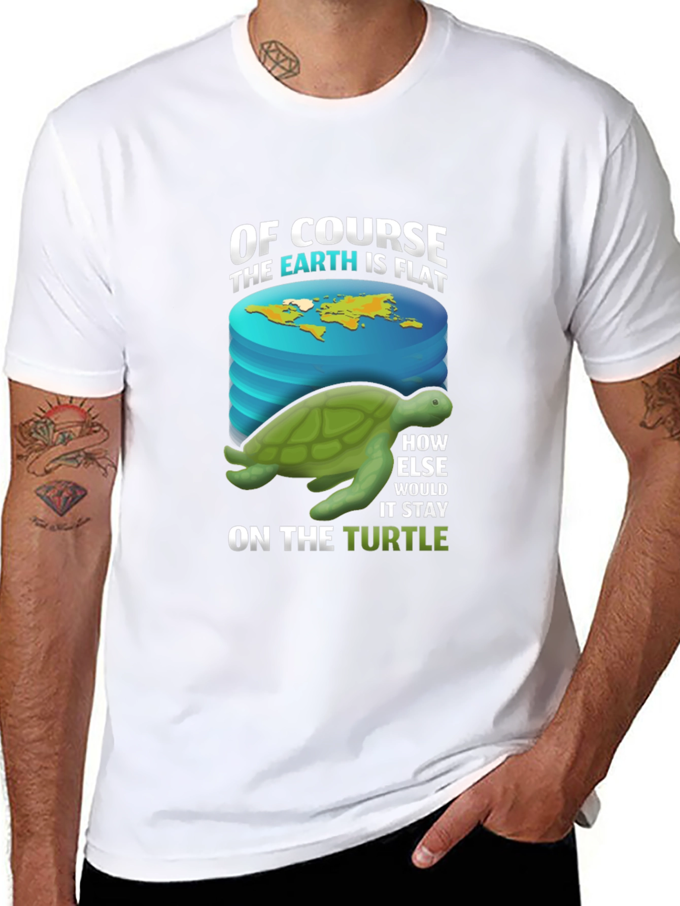 Flat Earth Turtle T-Shirt