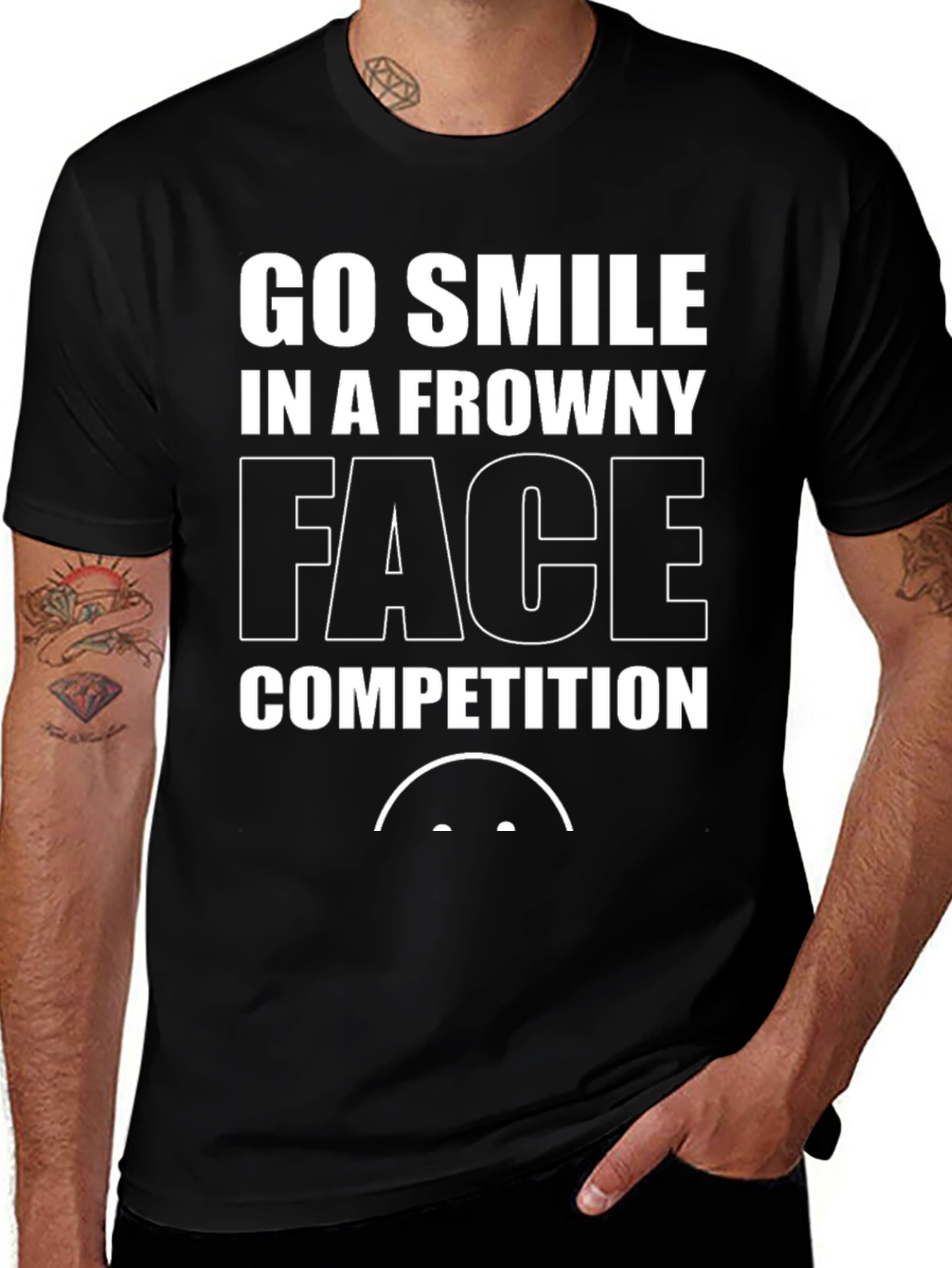 Funny Frowny Face Competition T-Shirt