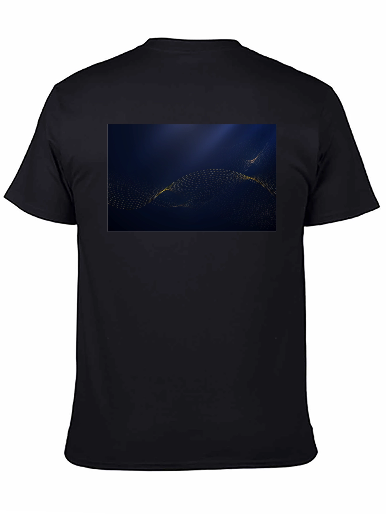 Modern Abstract Wave Design Black T-Shirt