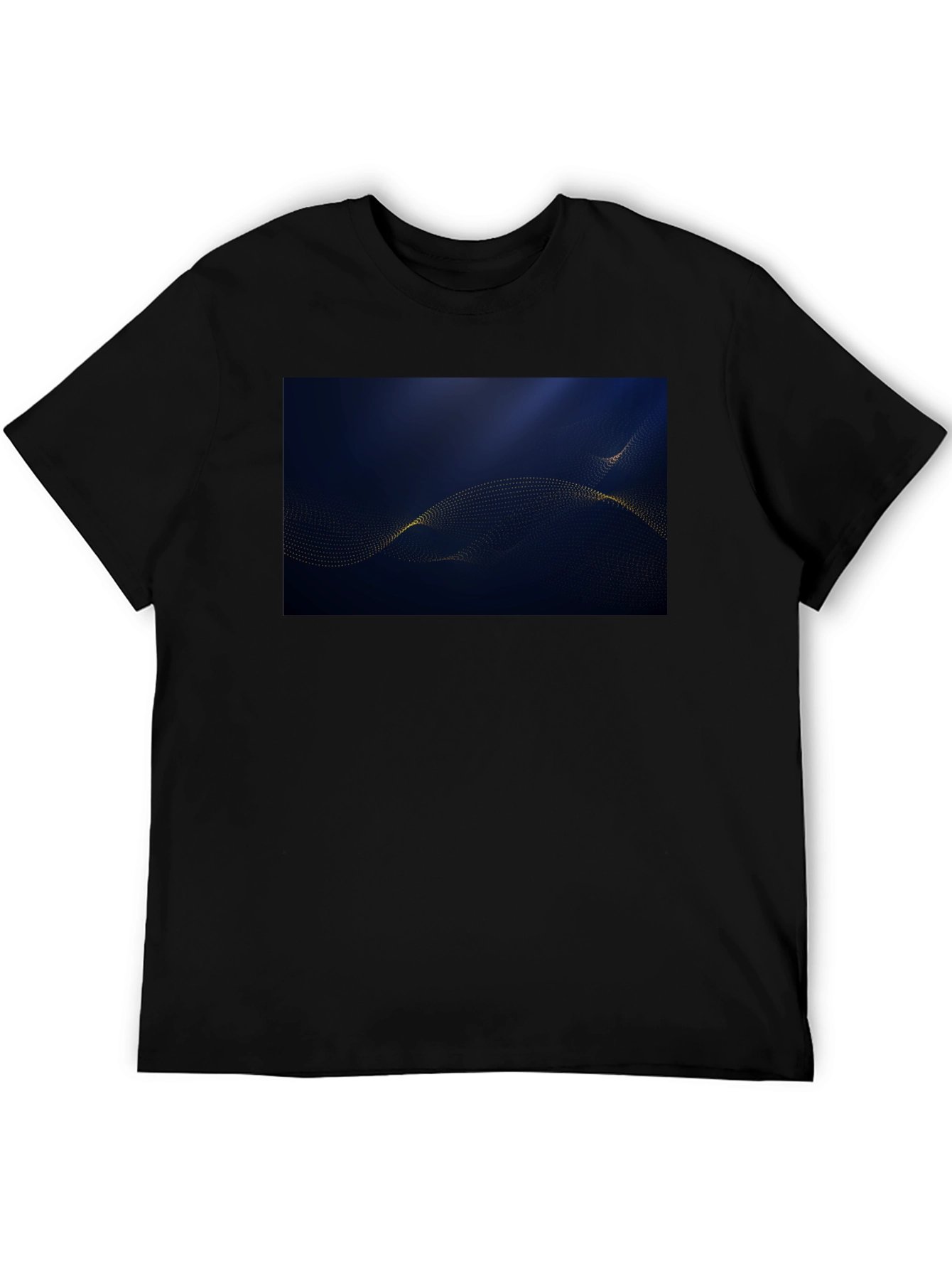 Modern Abstract Wave Design Black T-Shirt