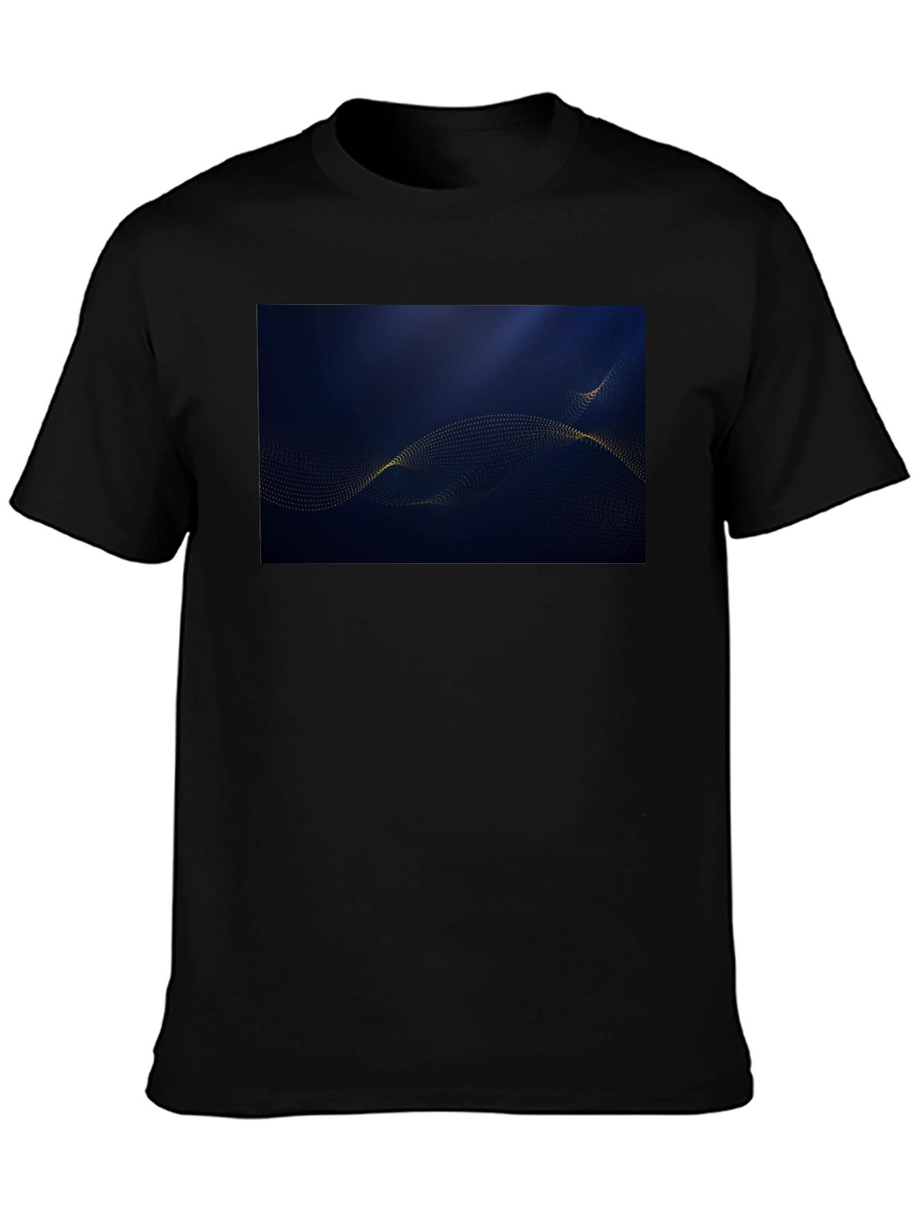 Modern Abstract Wave Design Black T-Shirt