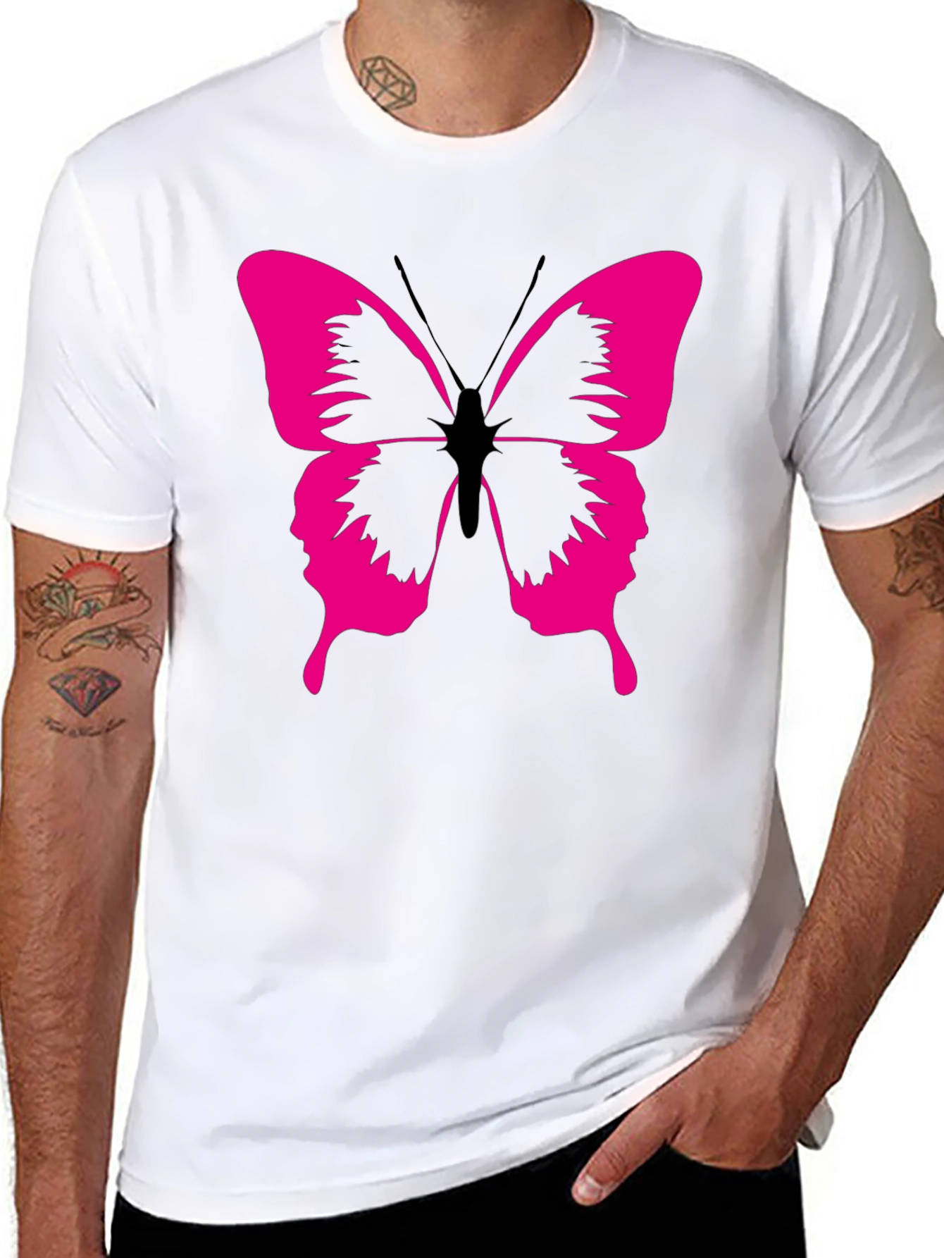 Butterfly Graphic Tee - Modern Black T-Shirt