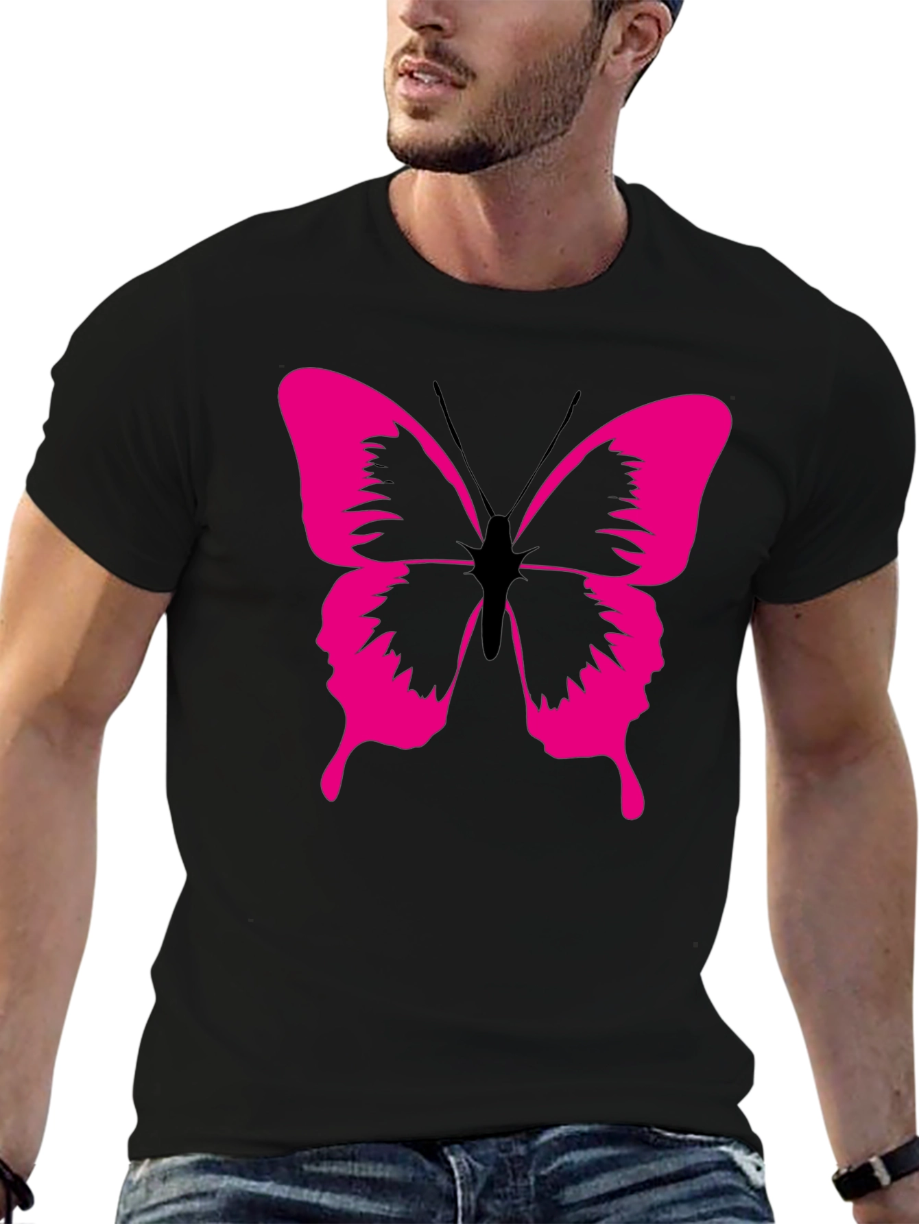 Butterfly Graphic Tee - Modern Black T-Shirt