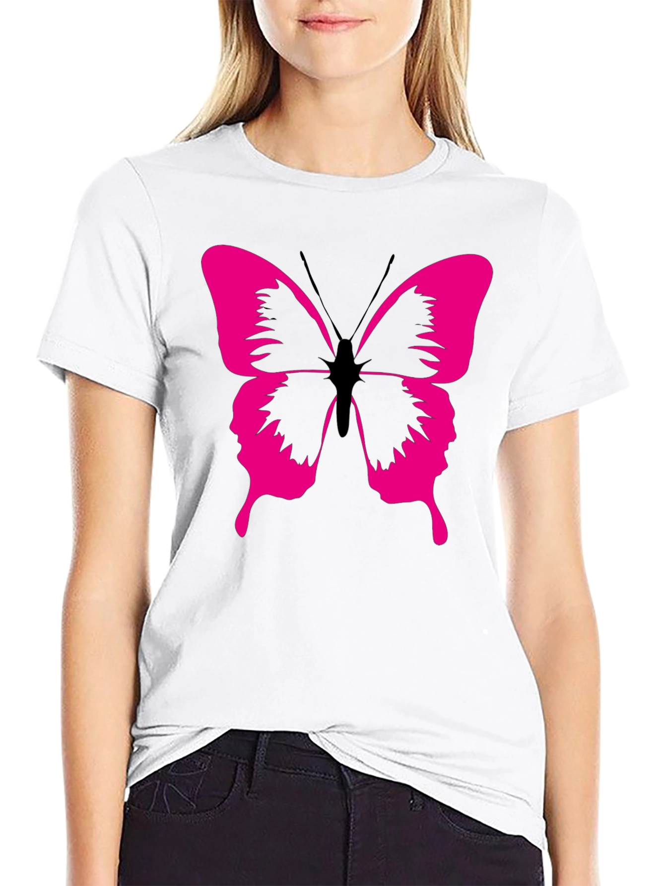 Butterfly Graphic Tee - Modern Black T-Shirt