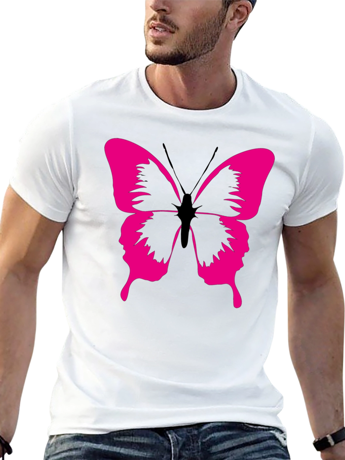 Butterfly Graphic Tee - Modern Black T-Shirt
