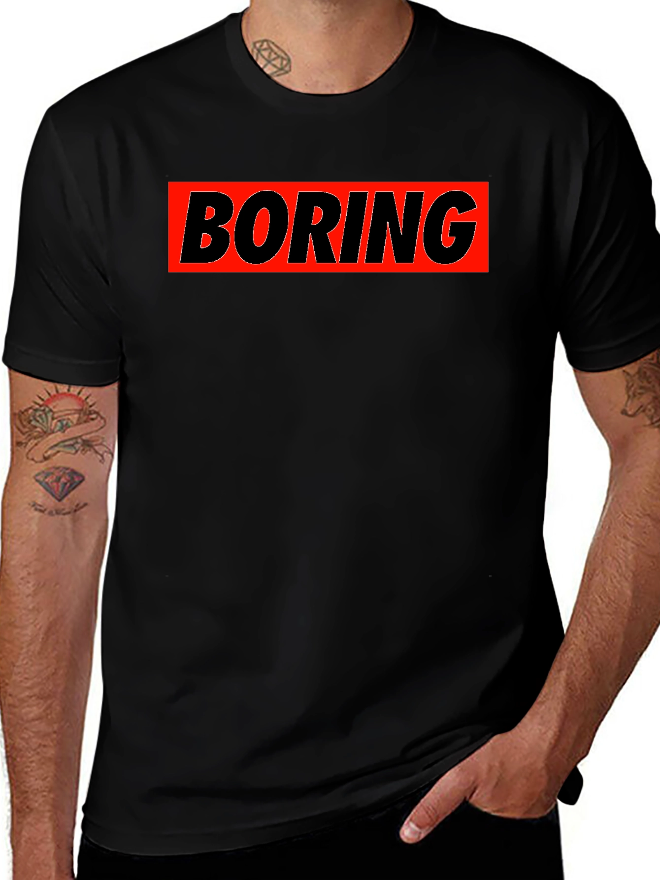 Boring Graphic T-Shirt - Classic Crew Neck