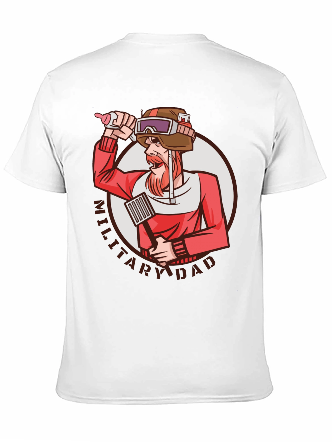 Military Dad T-Shirt Soldier with Baby Bottle