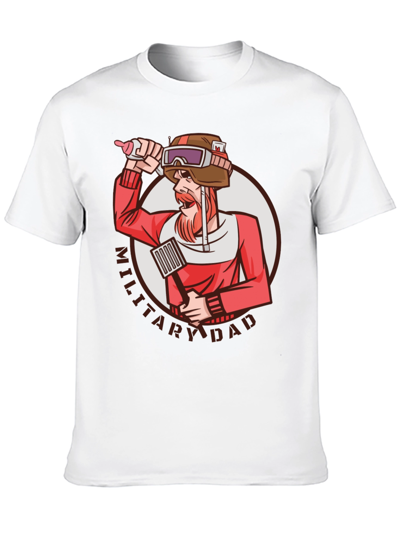 Military Dad T-Shirt Soldier with Baby Bottle