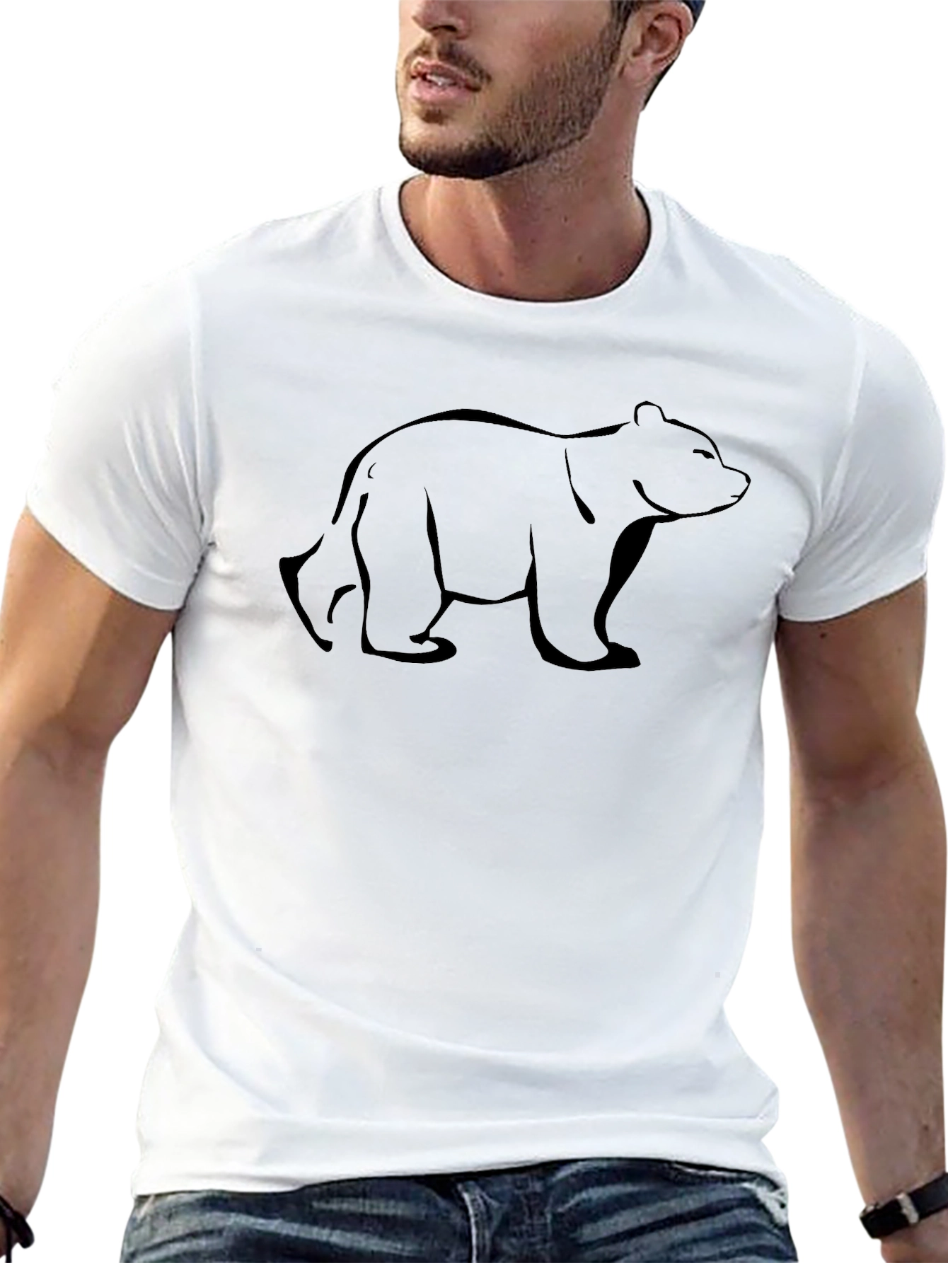 Mens Black Bear Graphic T-Shirt