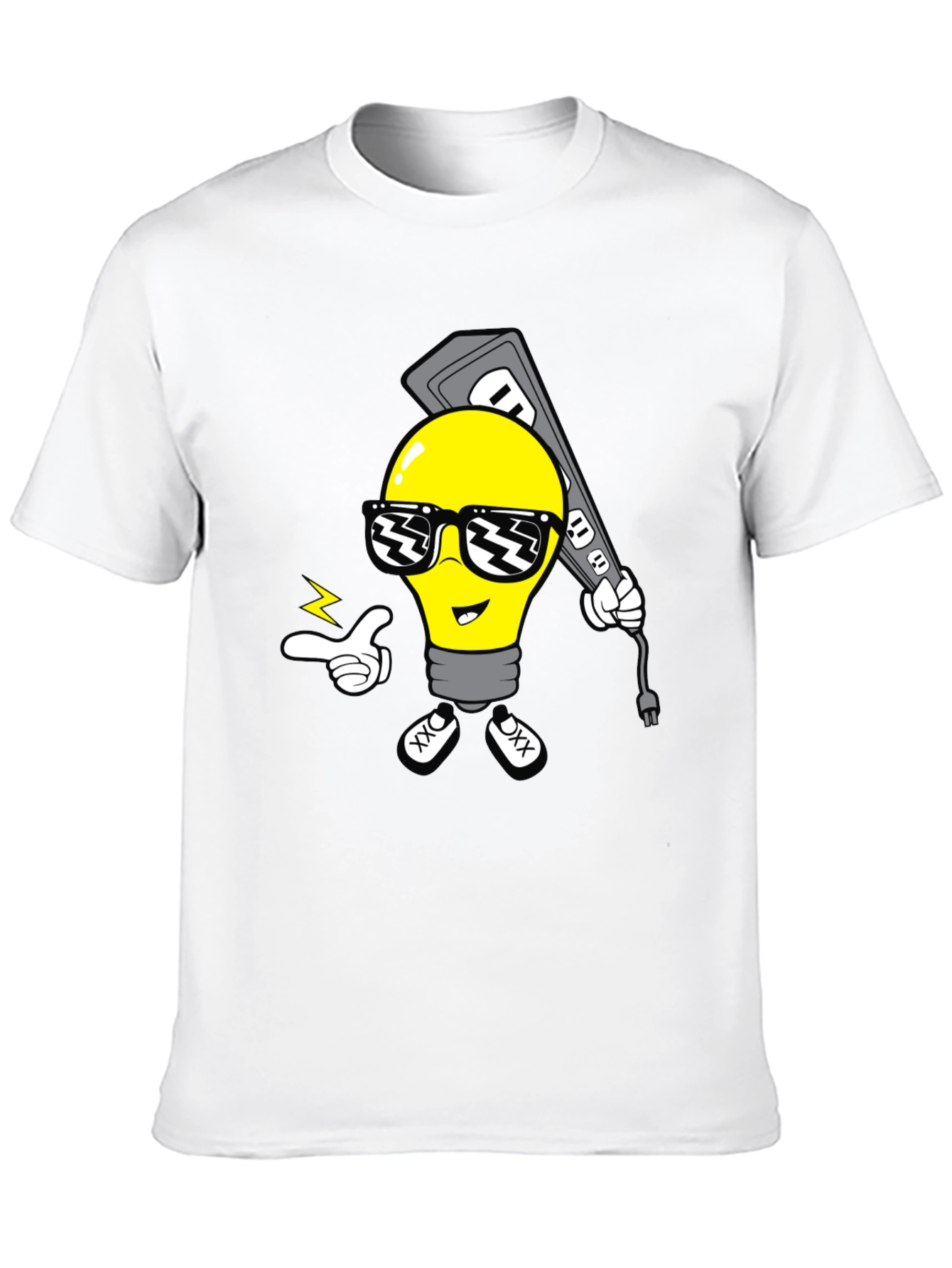 Cool Light Bulb Graphic T-Shirt - Black Cotton Tee