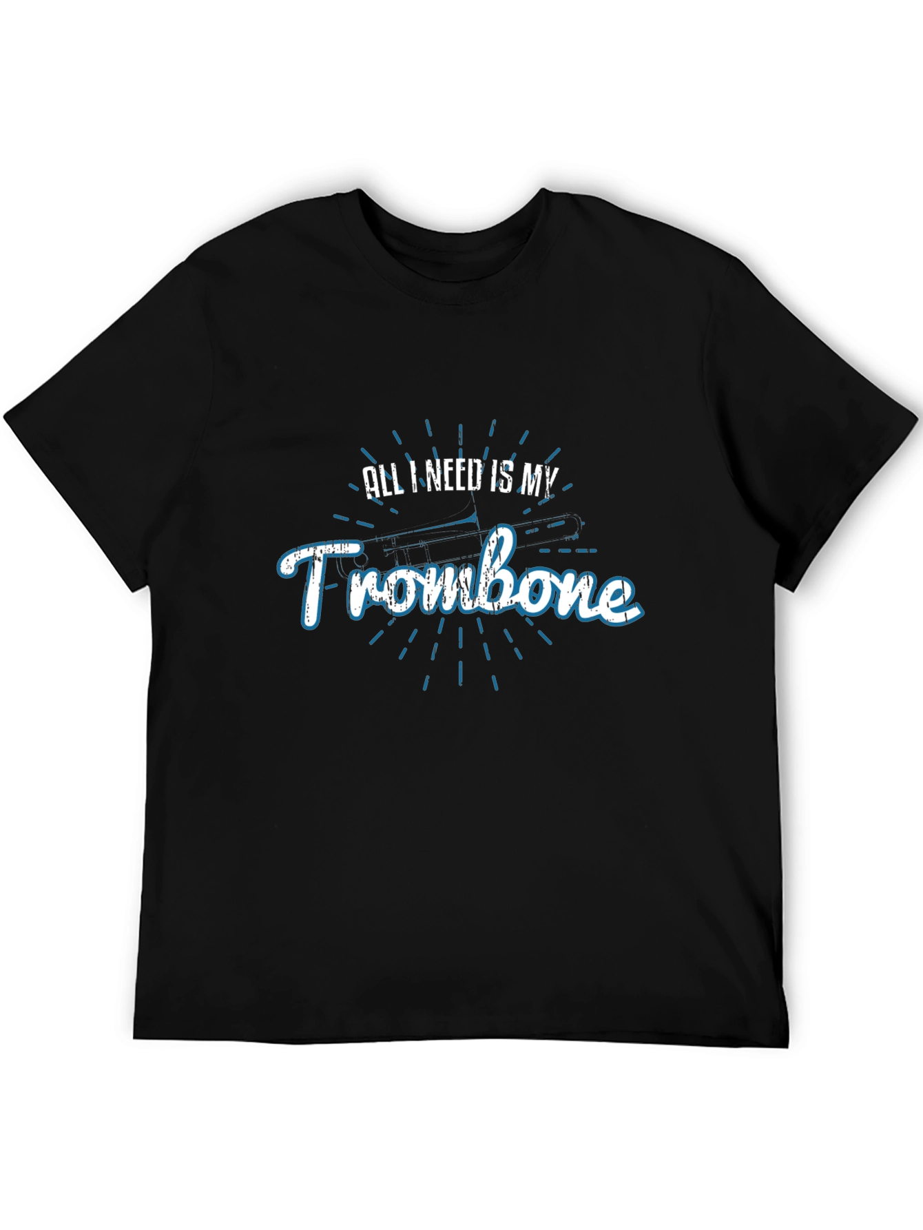 Trombone Player Black T-Shirt - Music Lover Tee