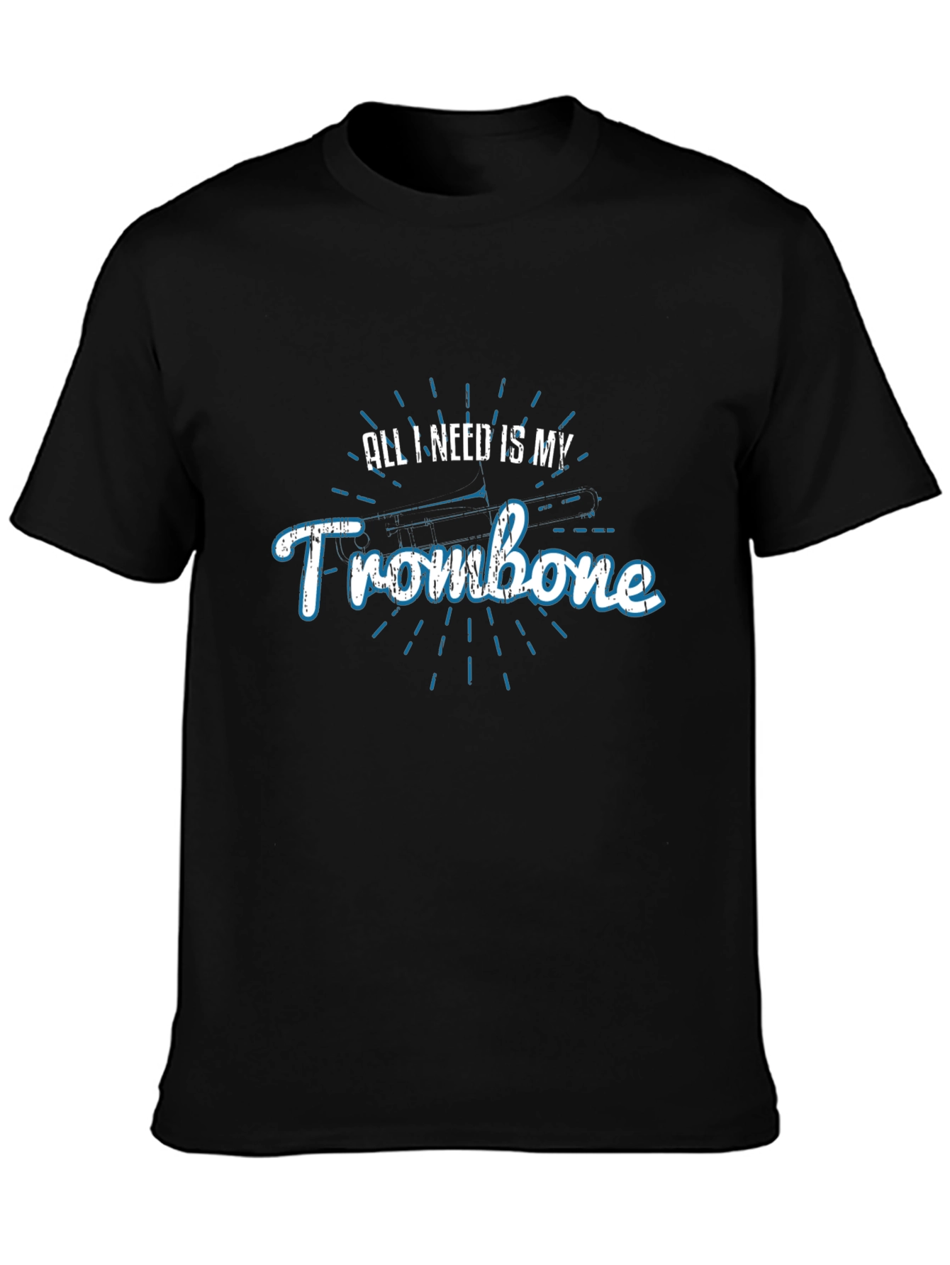 Trombone Player Black T-Shirt - Music Lover Tee