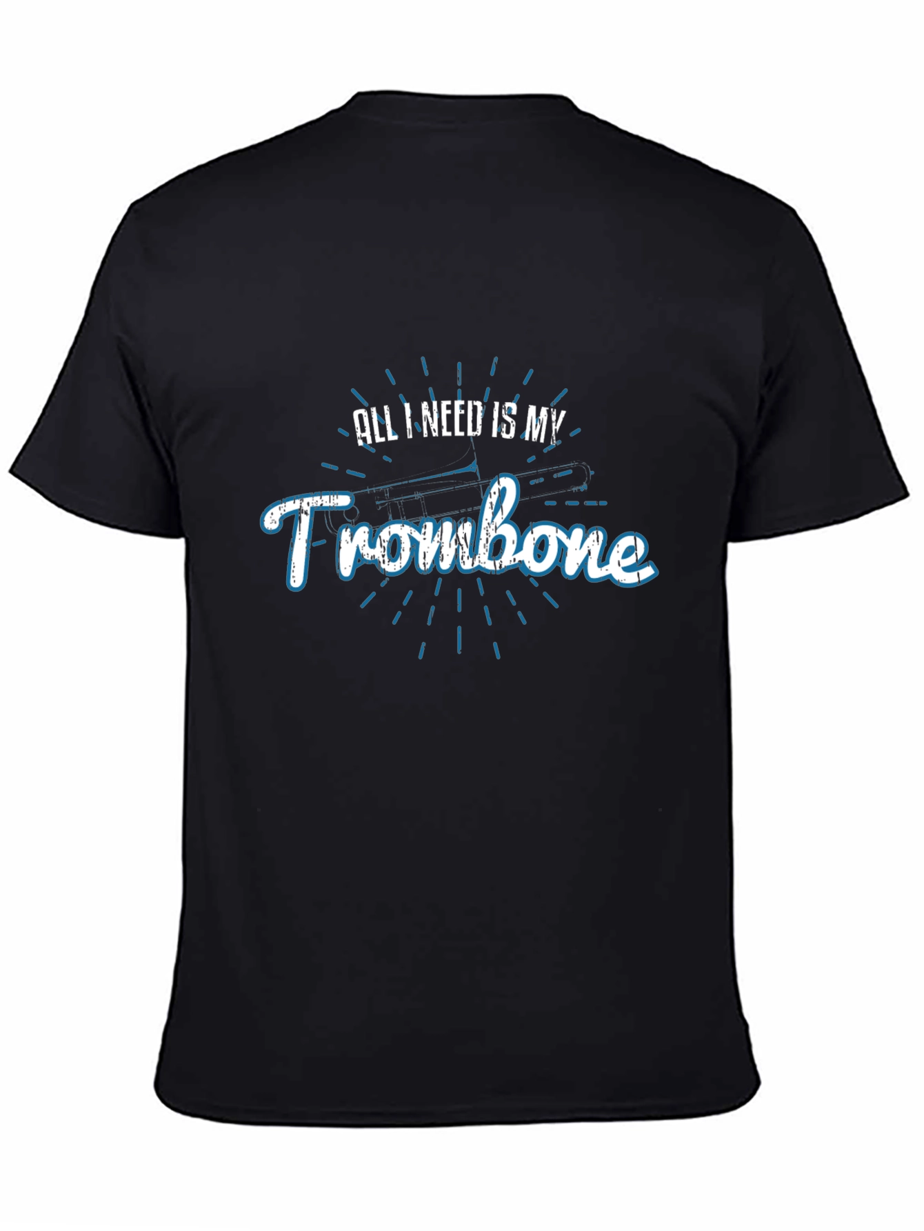 Trombone Player Black T-Shirt - Music Lover Tee