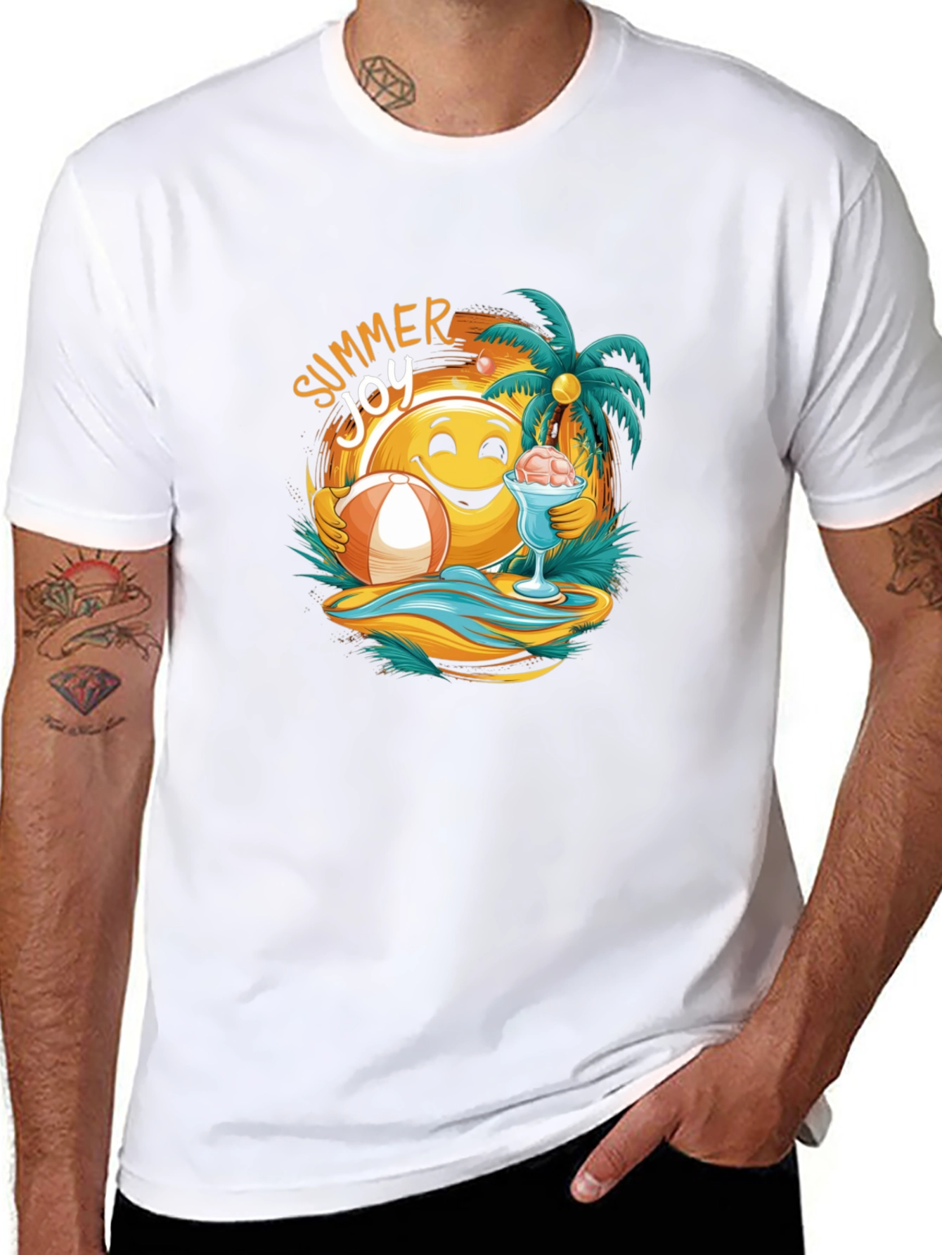Summer Joy Graphic Tee - Beach Vibes T-Shirt