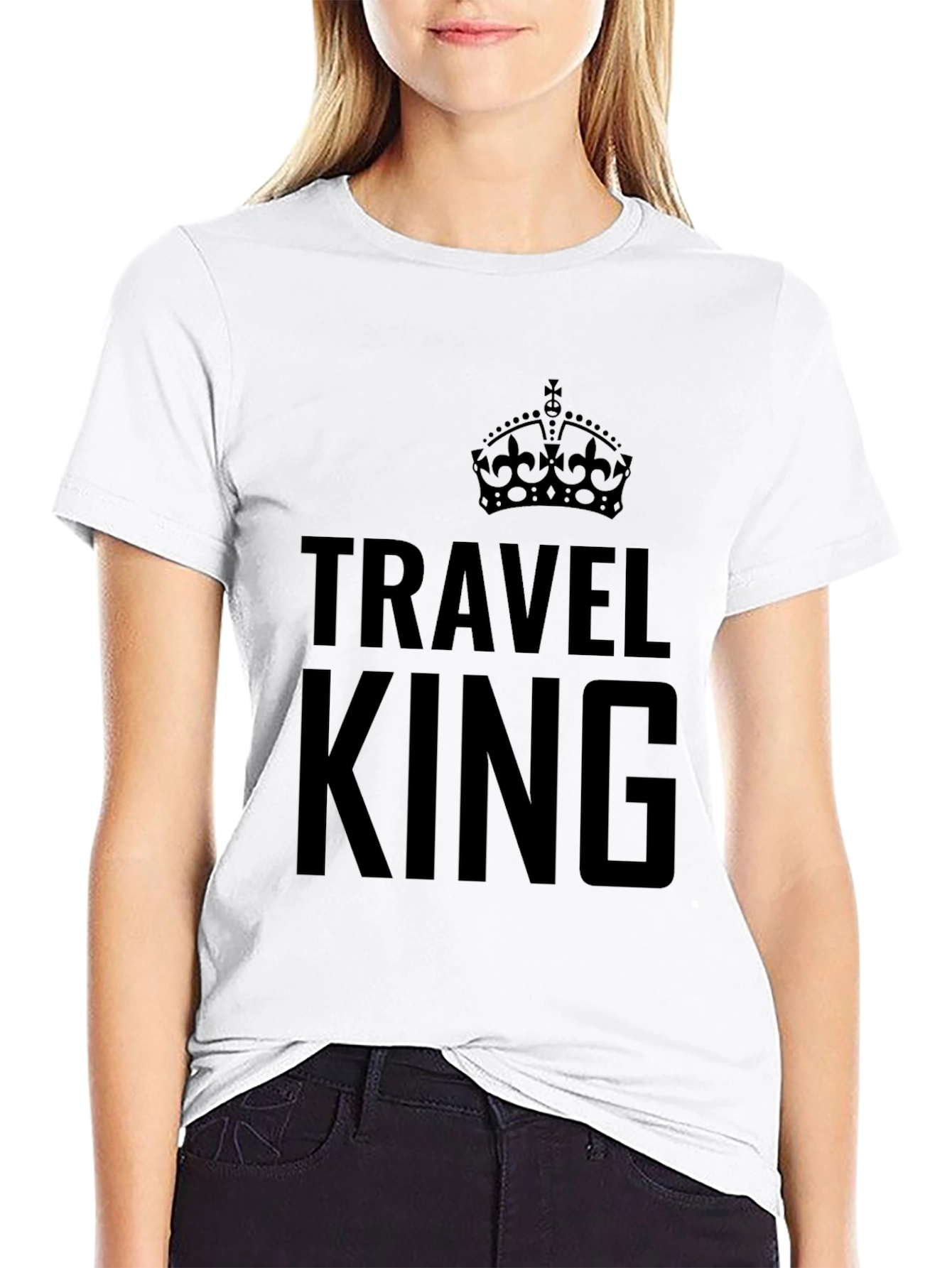 Travel King Black Graphic Tee