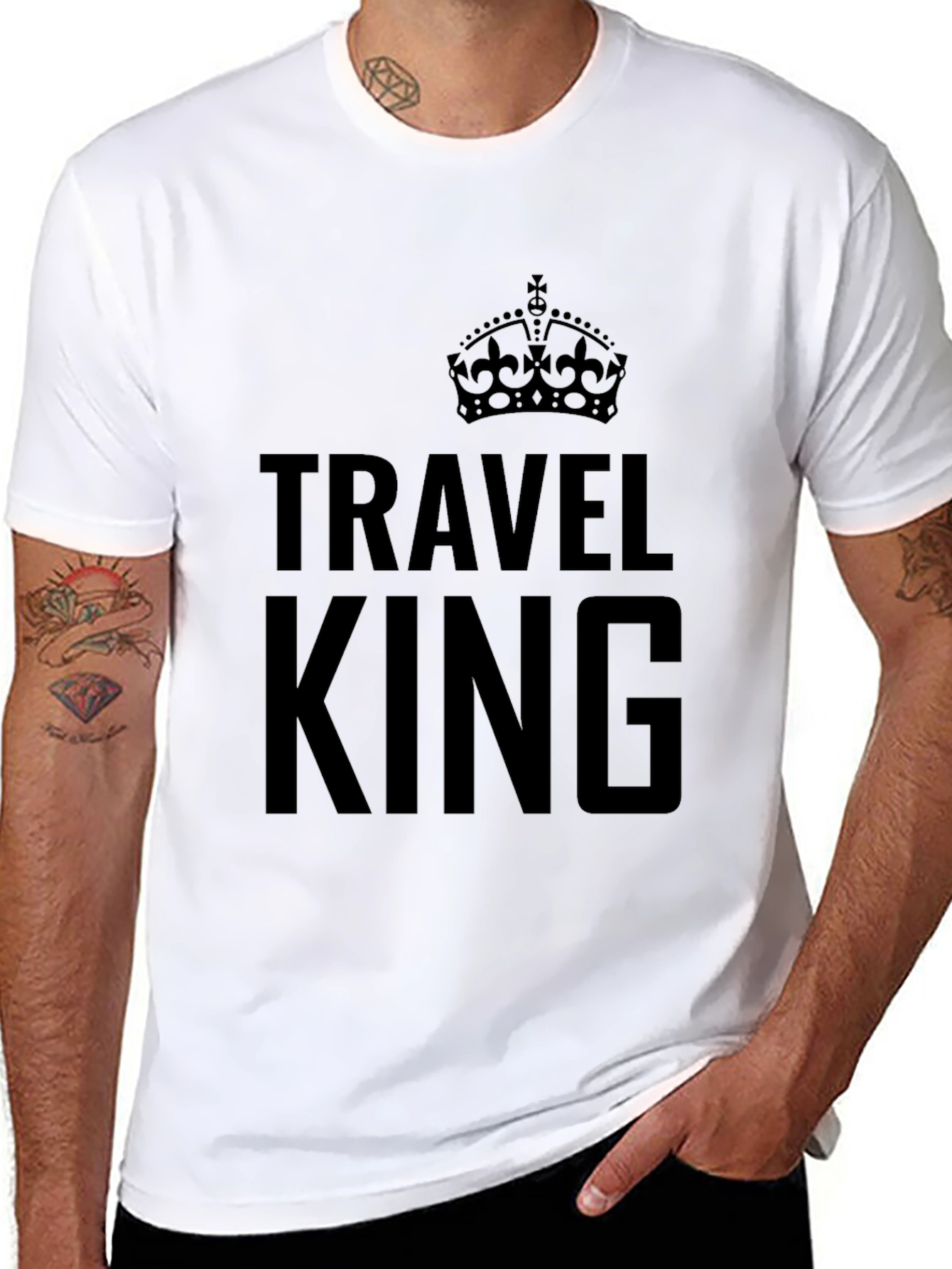 Travel King Black Graphic Tee