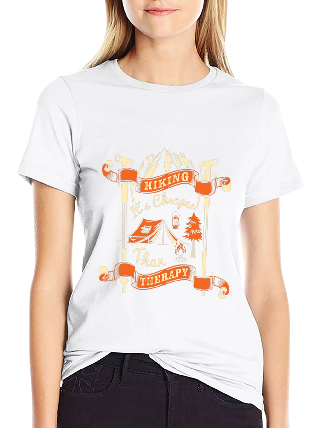 Hiking Cheaper Than Therapy Graphic T-Shirt