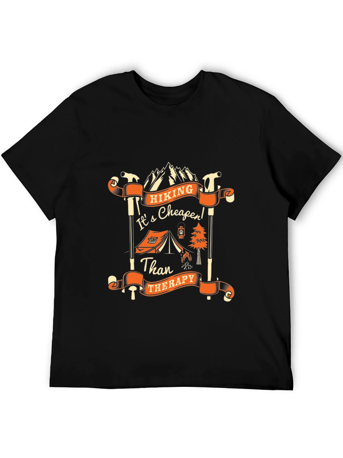 Hiking Cheaper Than Therapy Graphic T-Shirt
