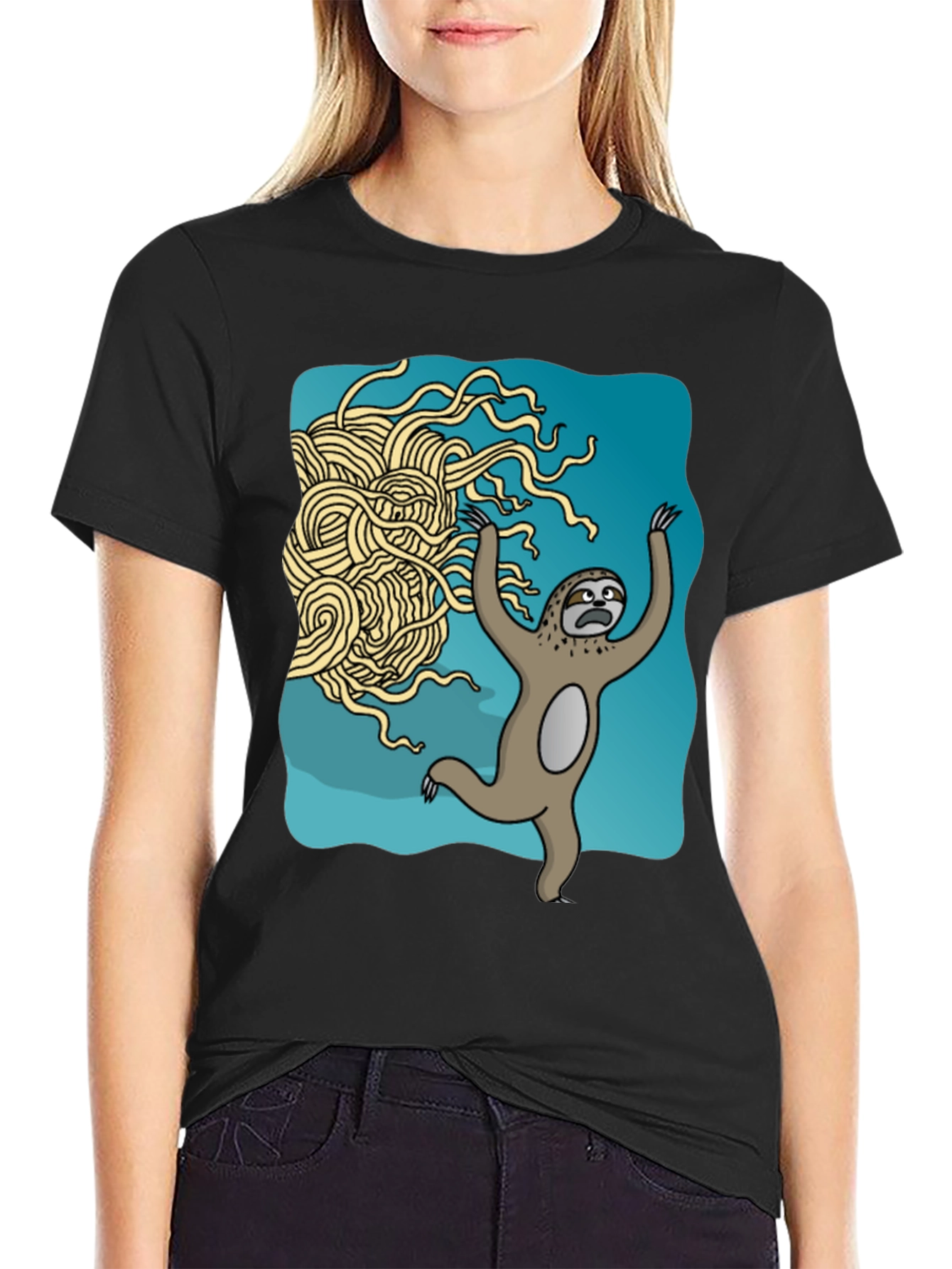 Sloth vs. Flying Spaghetti Monster T-Shirt