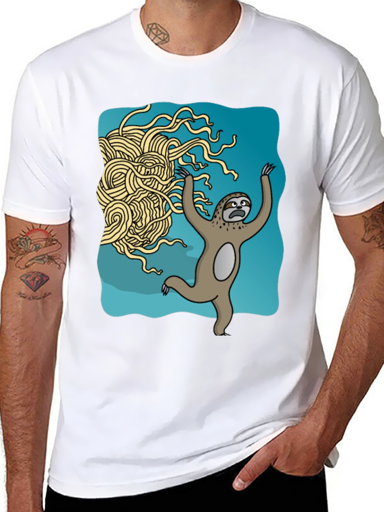 Sloth vs. Flying Spaghetti Monster T-Shirt