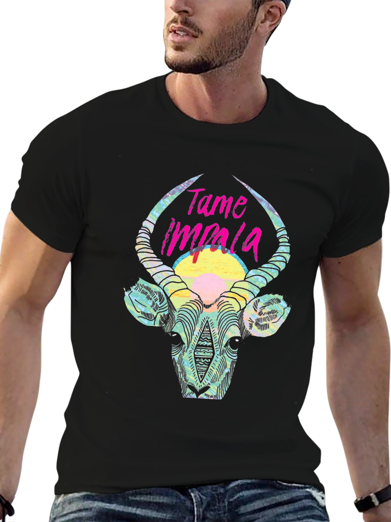 Tame Impala Graphic Tee - Mens Black Cotton T-Shirt