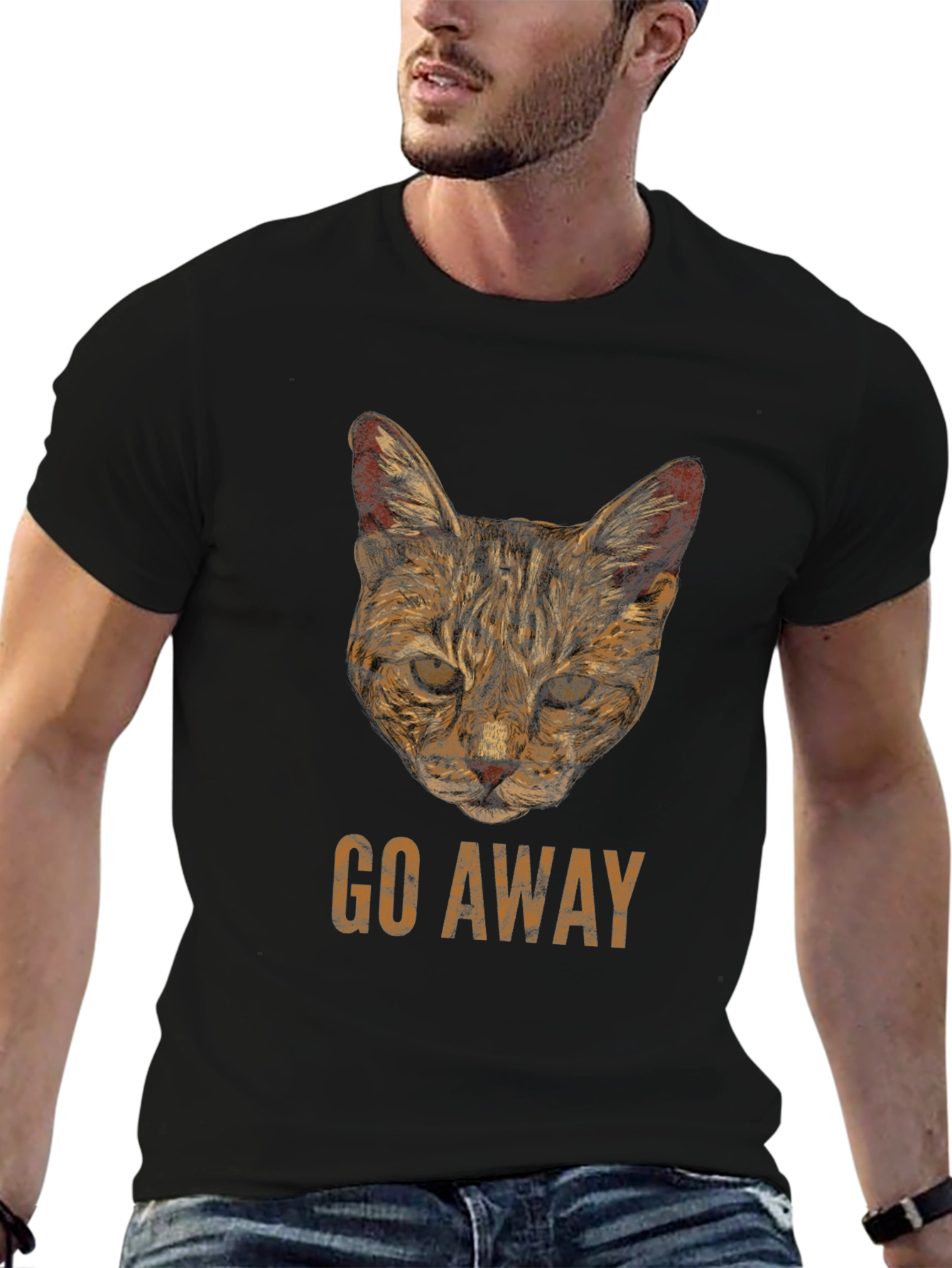 Go Away Cat Graphic Tee