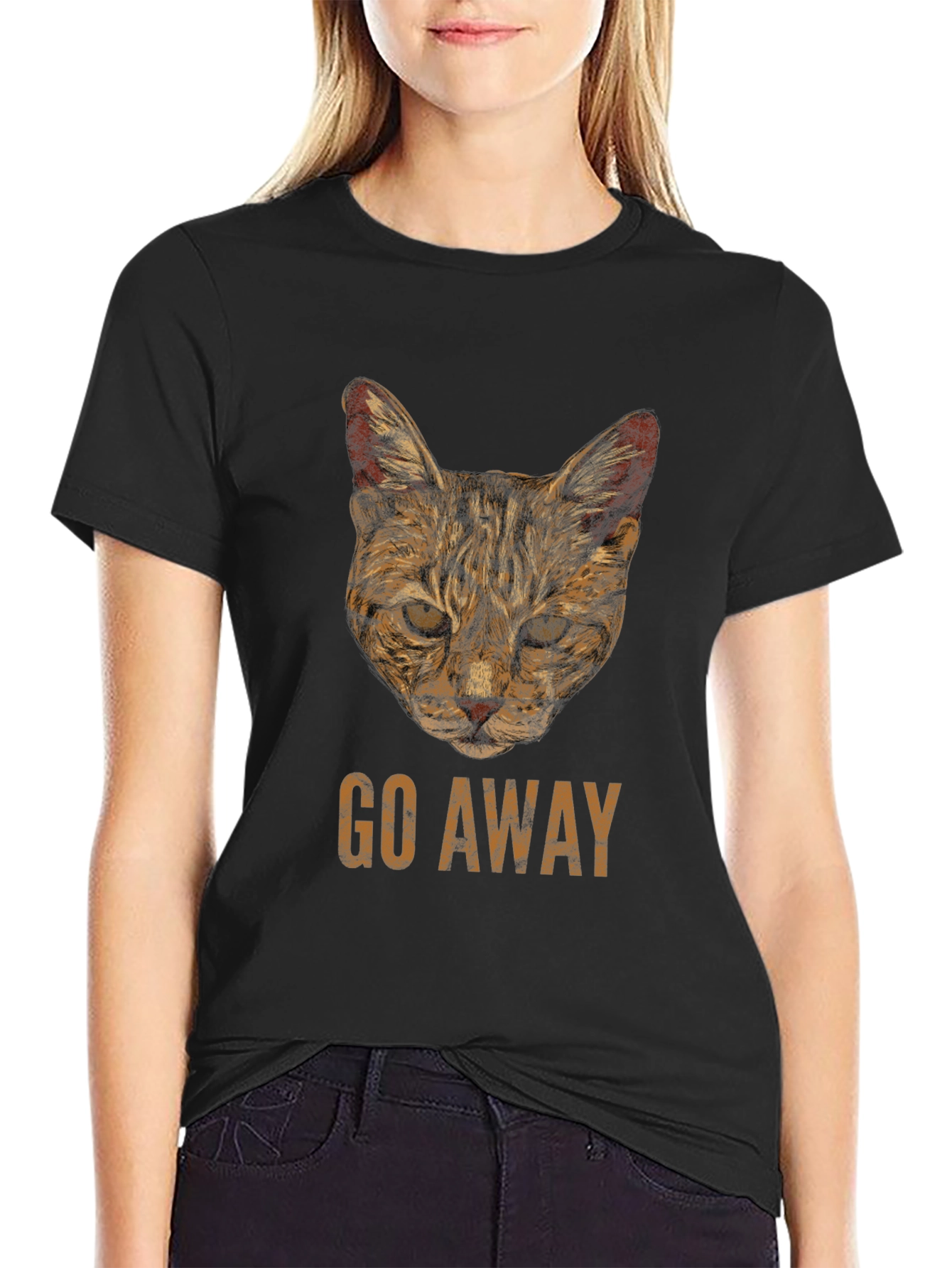 Go Away Cat Graphic Tee