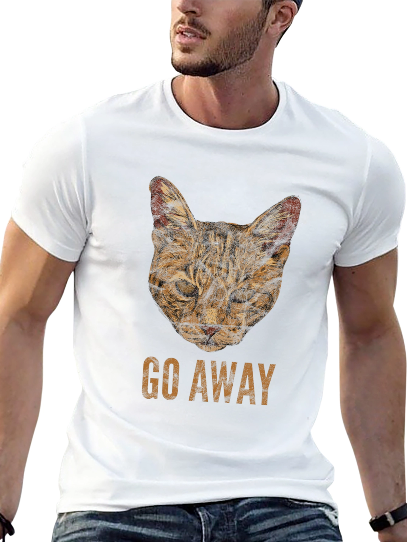 Go Away Cat Graphic Tee