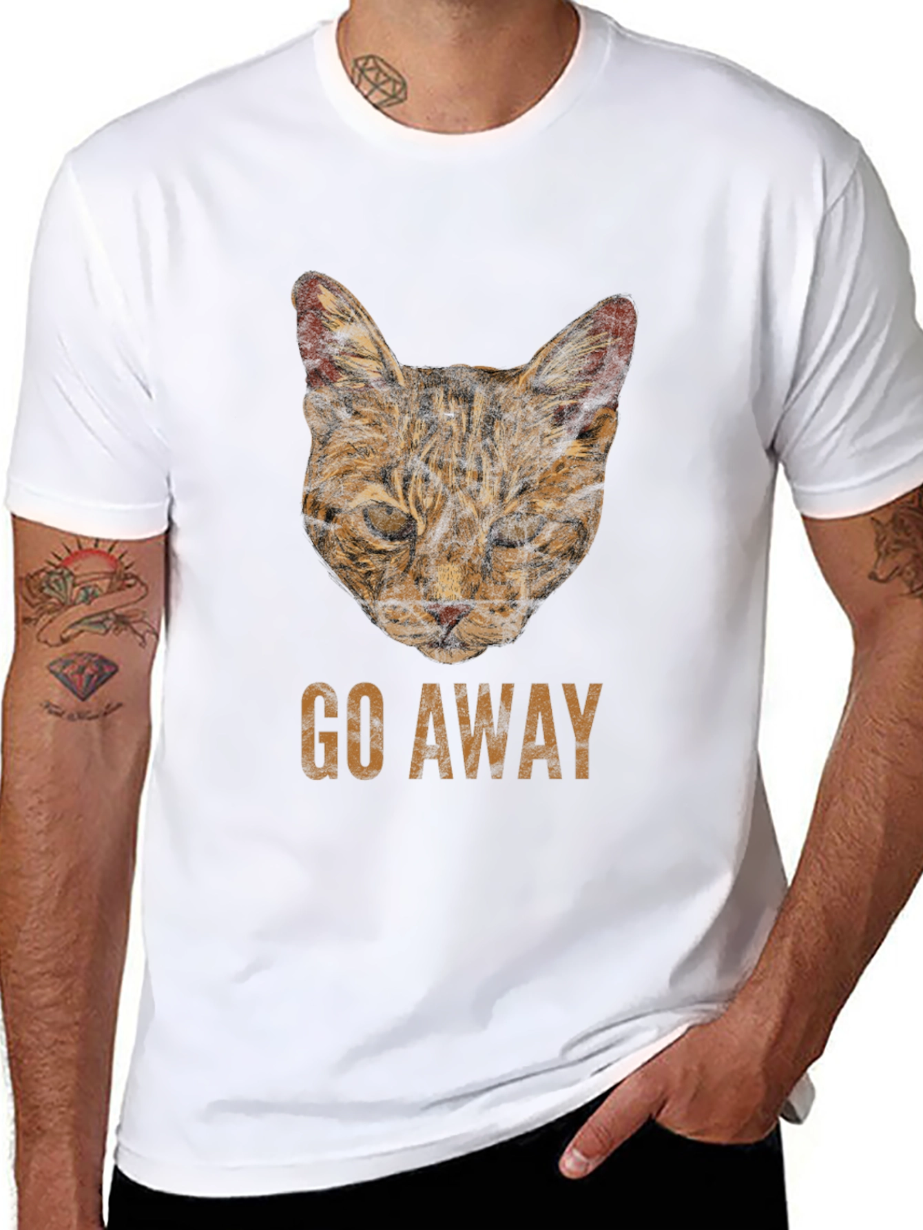 Go Away Cat Graphic Tee