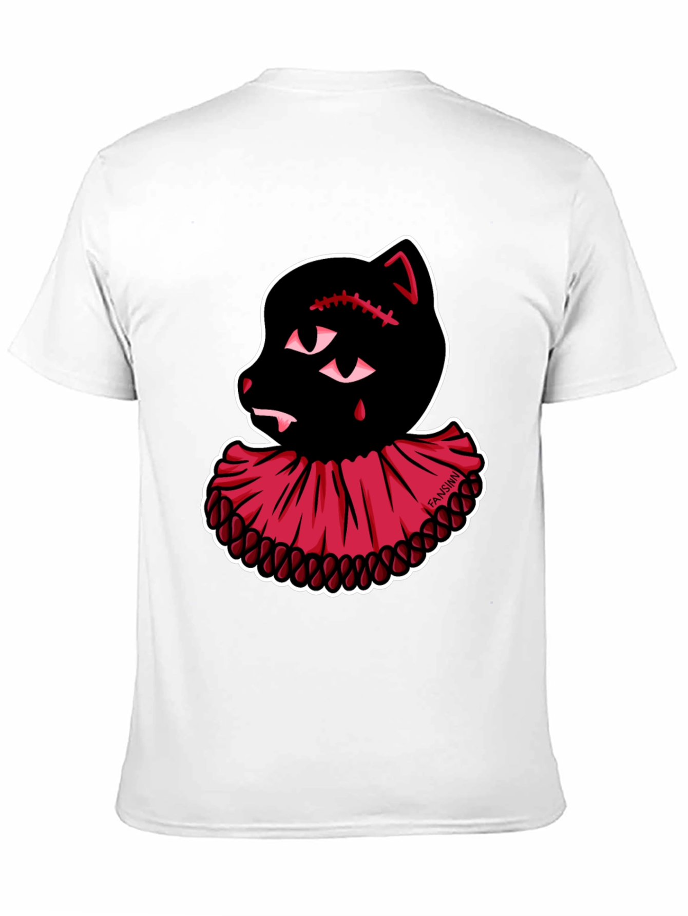 Creepy Cute Clown Cat Graphic Tee - Black