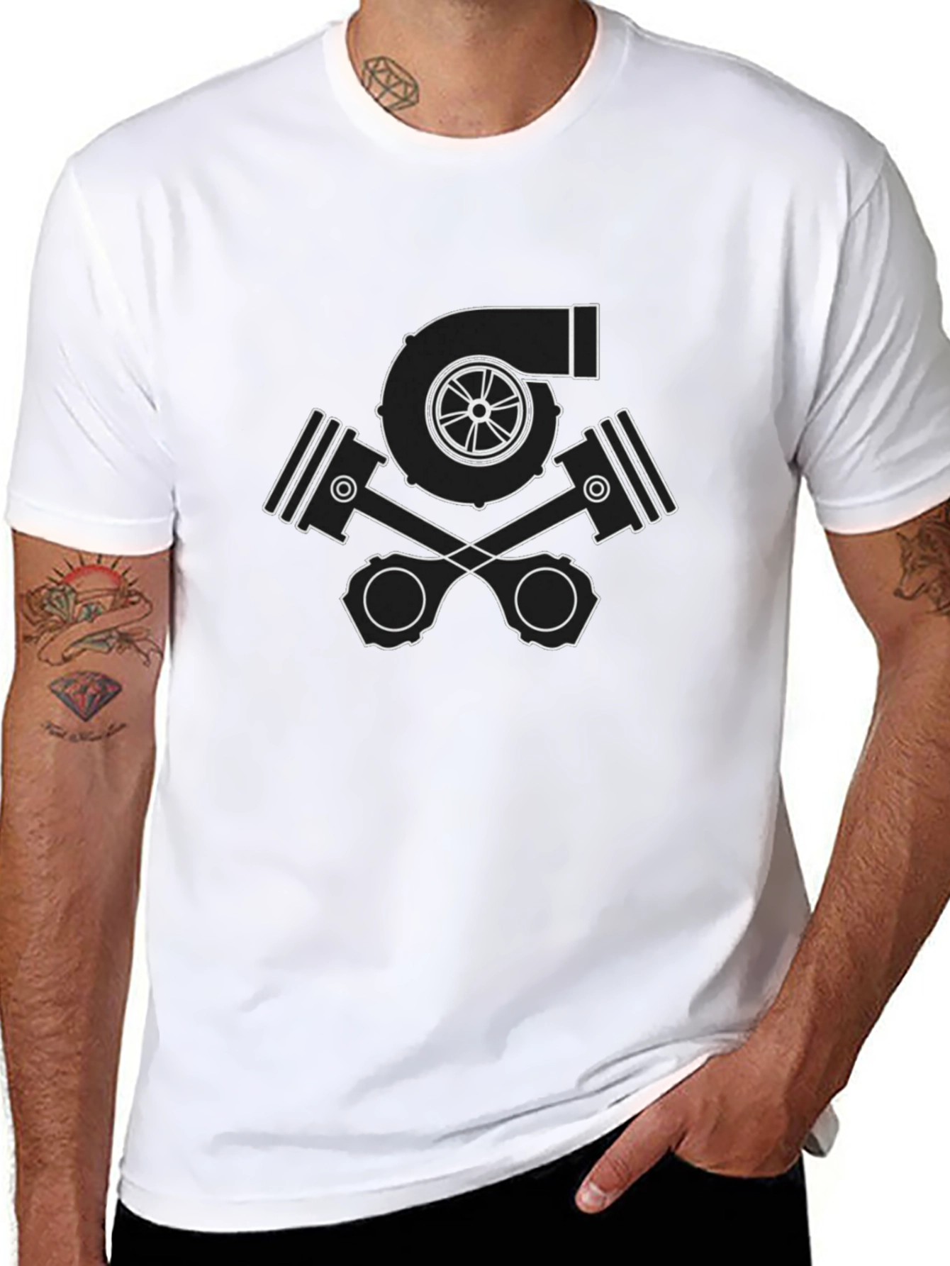 Turbo Pistons T-Shirt - Black Automotive Tee