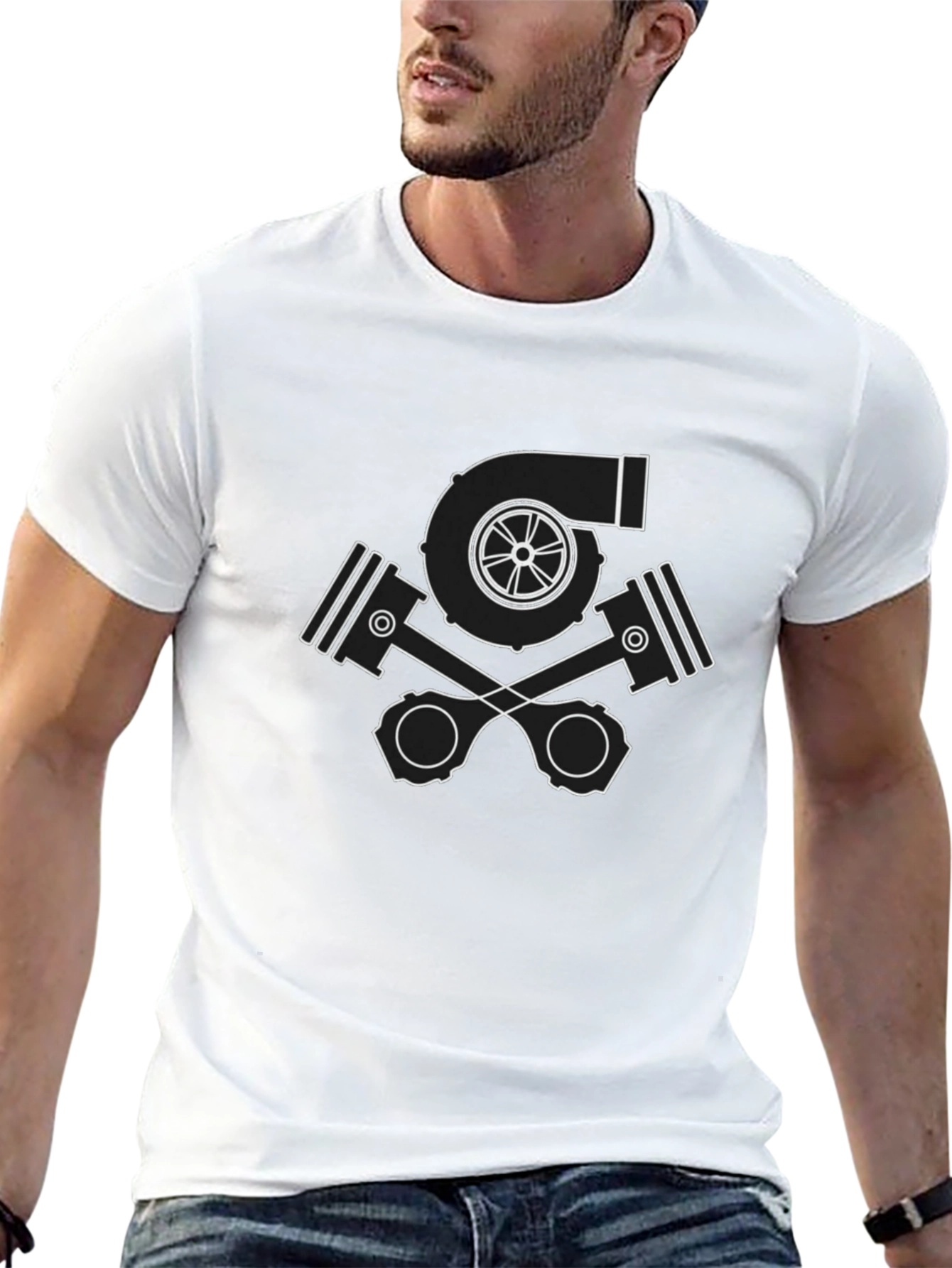 Turbo Pistons T-Shirt - Black Automotive Tee