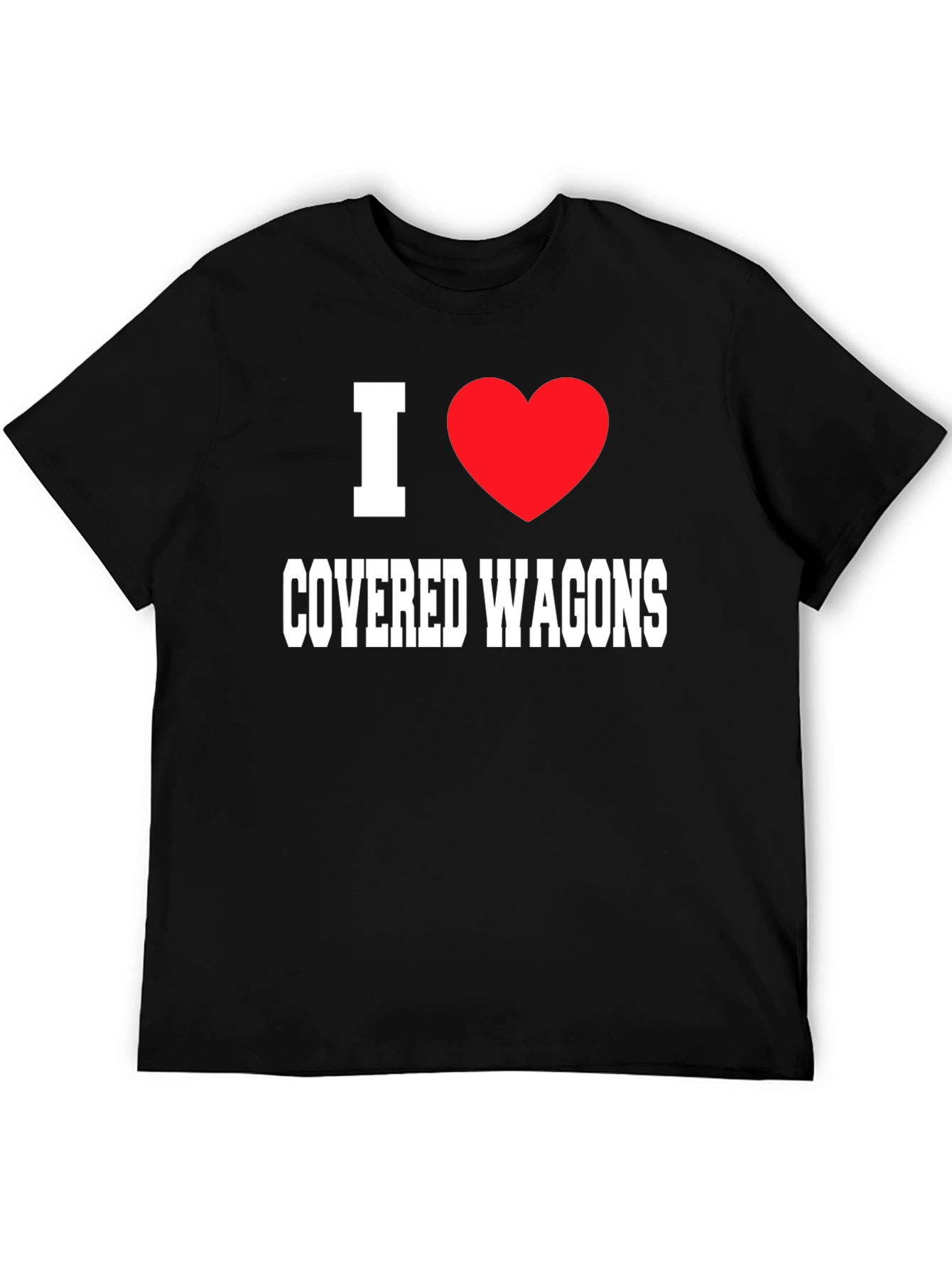 I Heart Covered Wagons Black T-Shirt