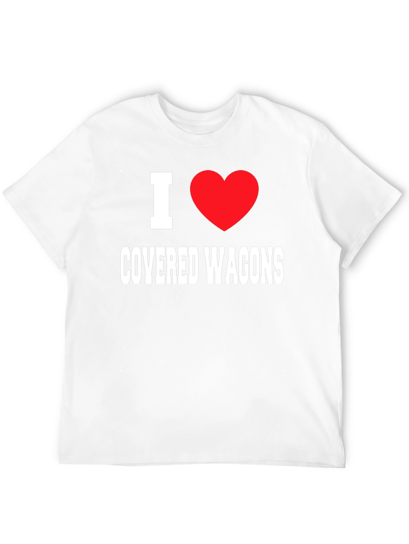 I Heart Covered Wagons Black T-Shirt