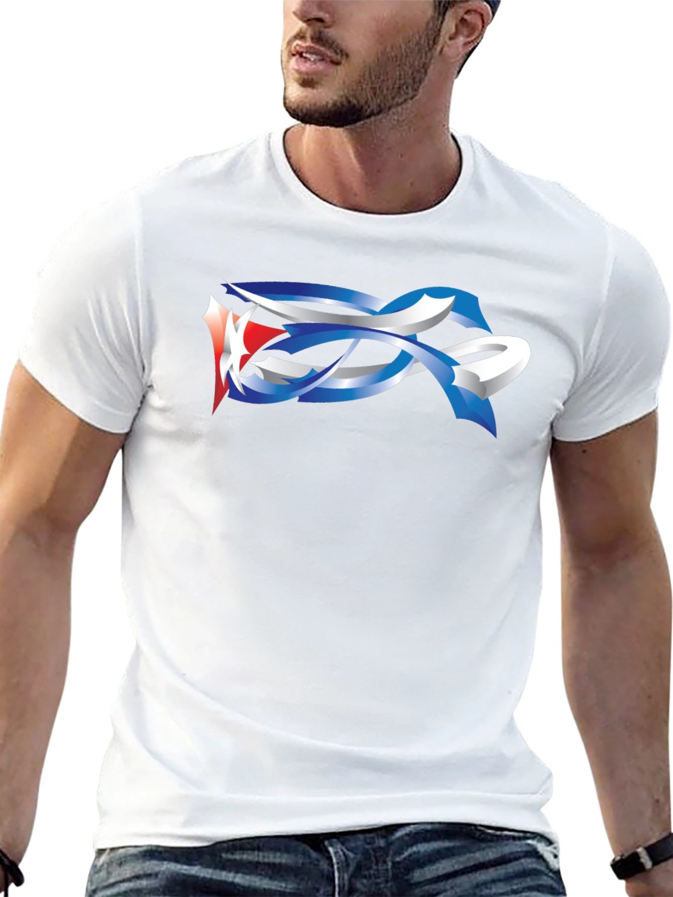 Abstract Graphic Tee - Mens Black T-Shirt