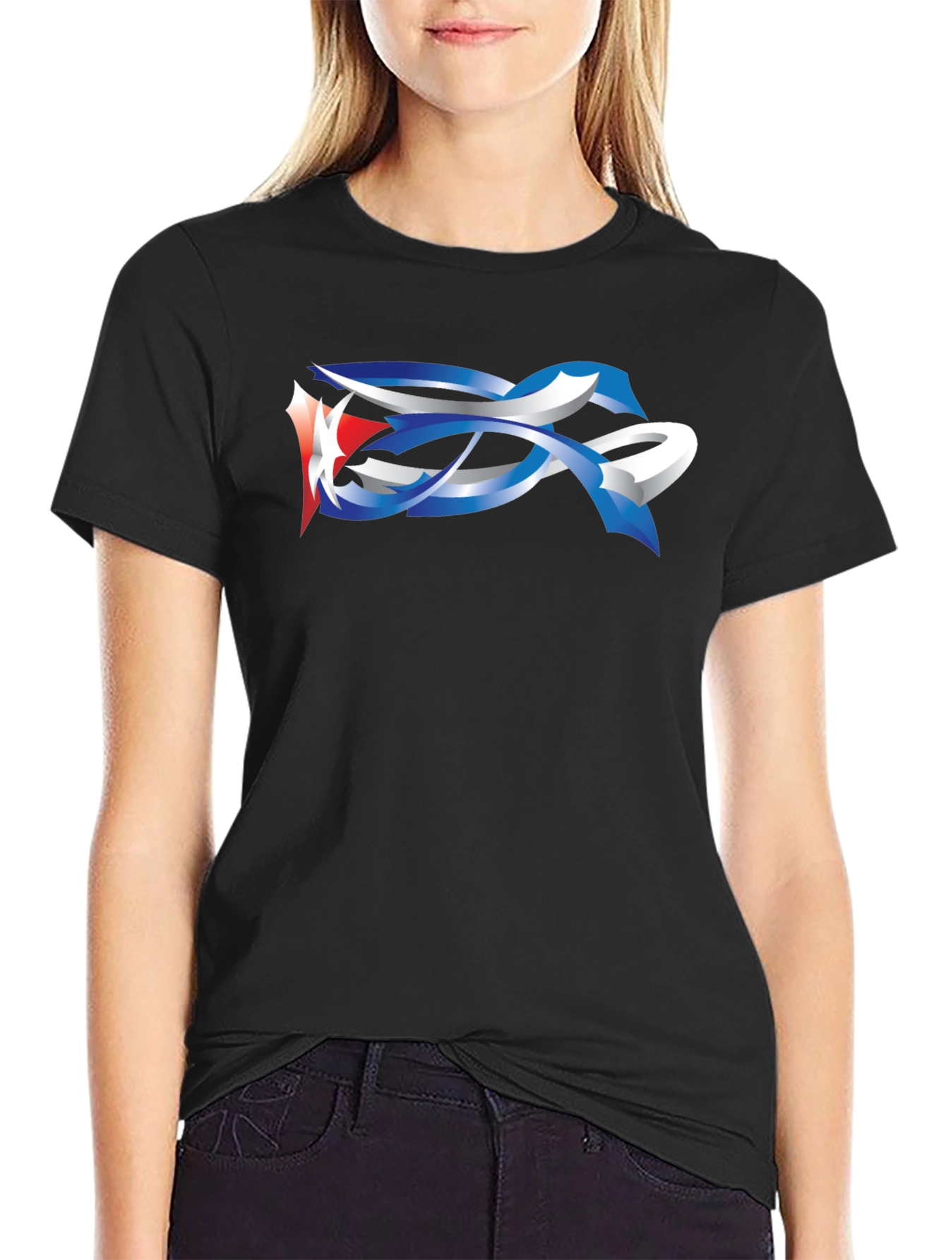 Abstract Graphic Tee - Mens Black T-Shirt